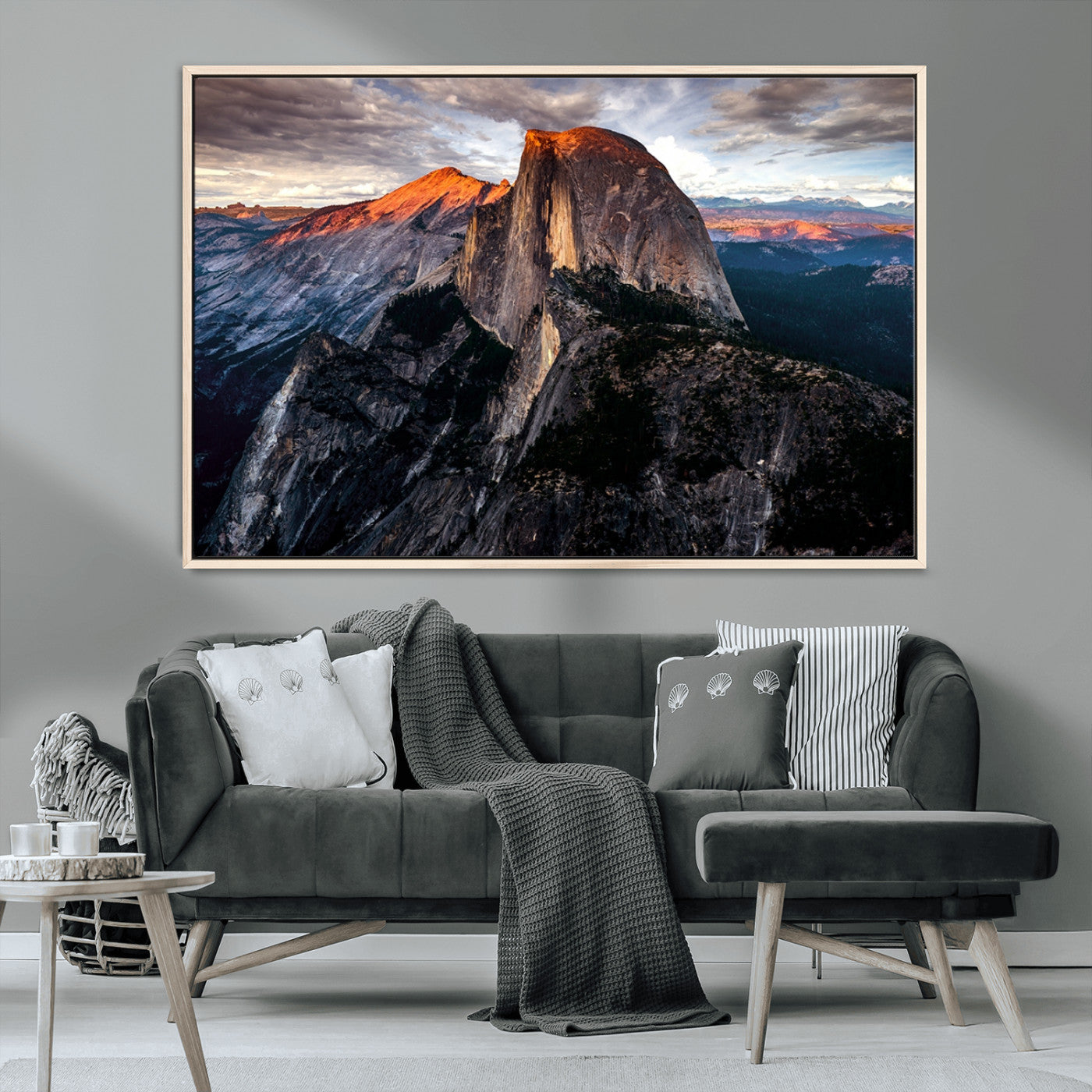 20714-MGV-FC-36X24_Natural-Half Dome Yosemite Wall Art – Majestic Mountain Landscape Canvas Print, National Park Nature Photography for Living Room or Office Decor