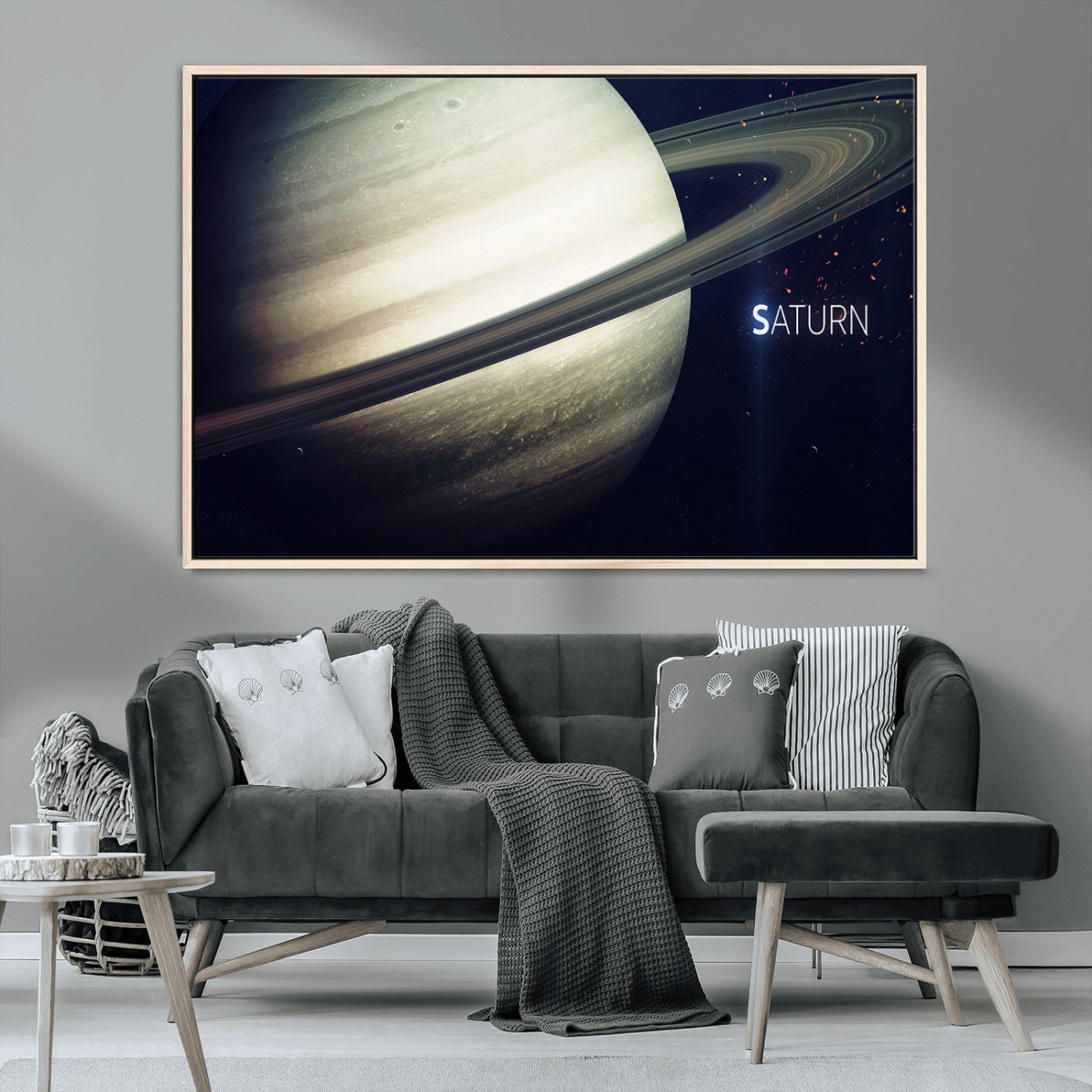-Framed Saturn Wall Art Canvas Print