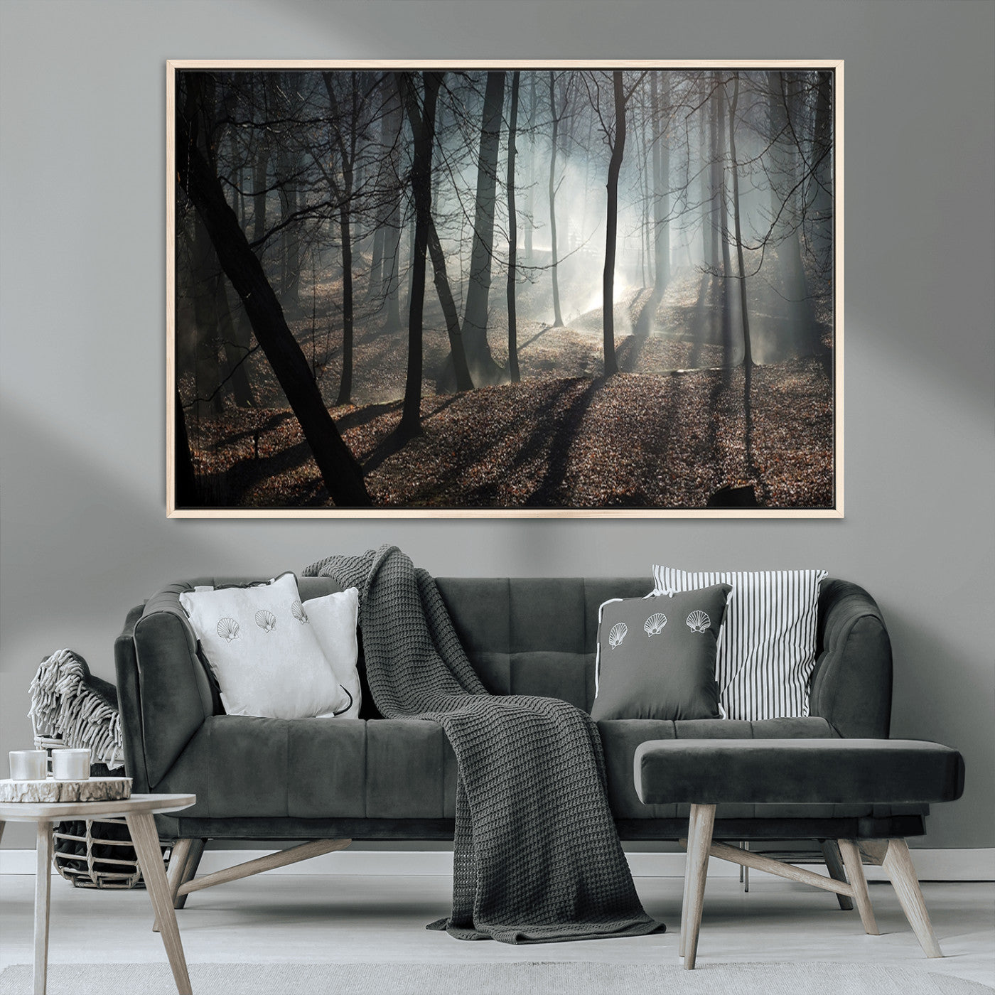 -Dark Family and Tree Wall Art Canvas Print