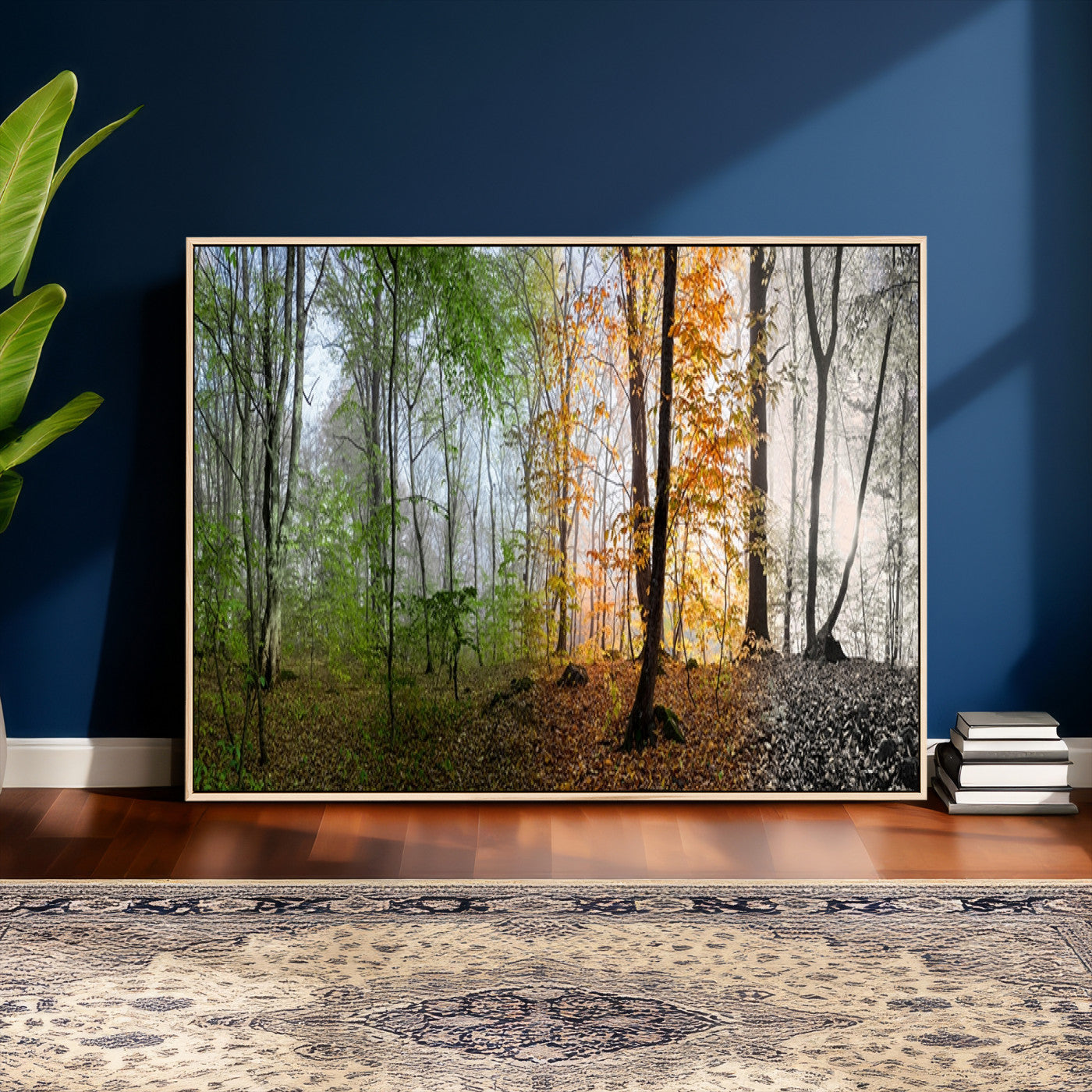 95317-MGV-CV-36X24 - Four Seasons Wall Art Forest Canvas Print – Triptych Seasonal Nature Print – Landscape Decor for Living Room