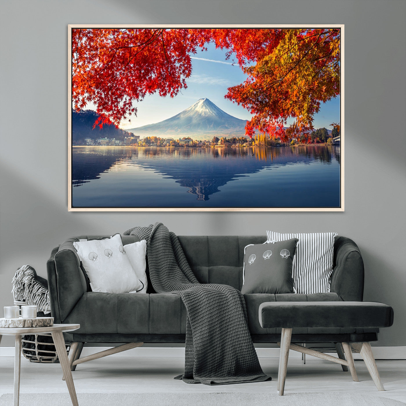 -Mount Fuji Canvas Wall Art Japan Autumn Mountain Canvas Print Wall Art