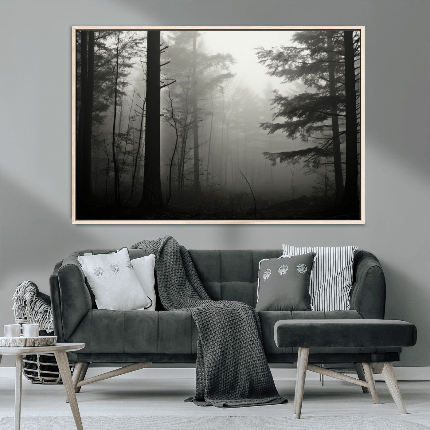 -Misty Forest Wall Art Premium Canvas Print a Foggy and Serene Atmosphere - Nature Wall Art