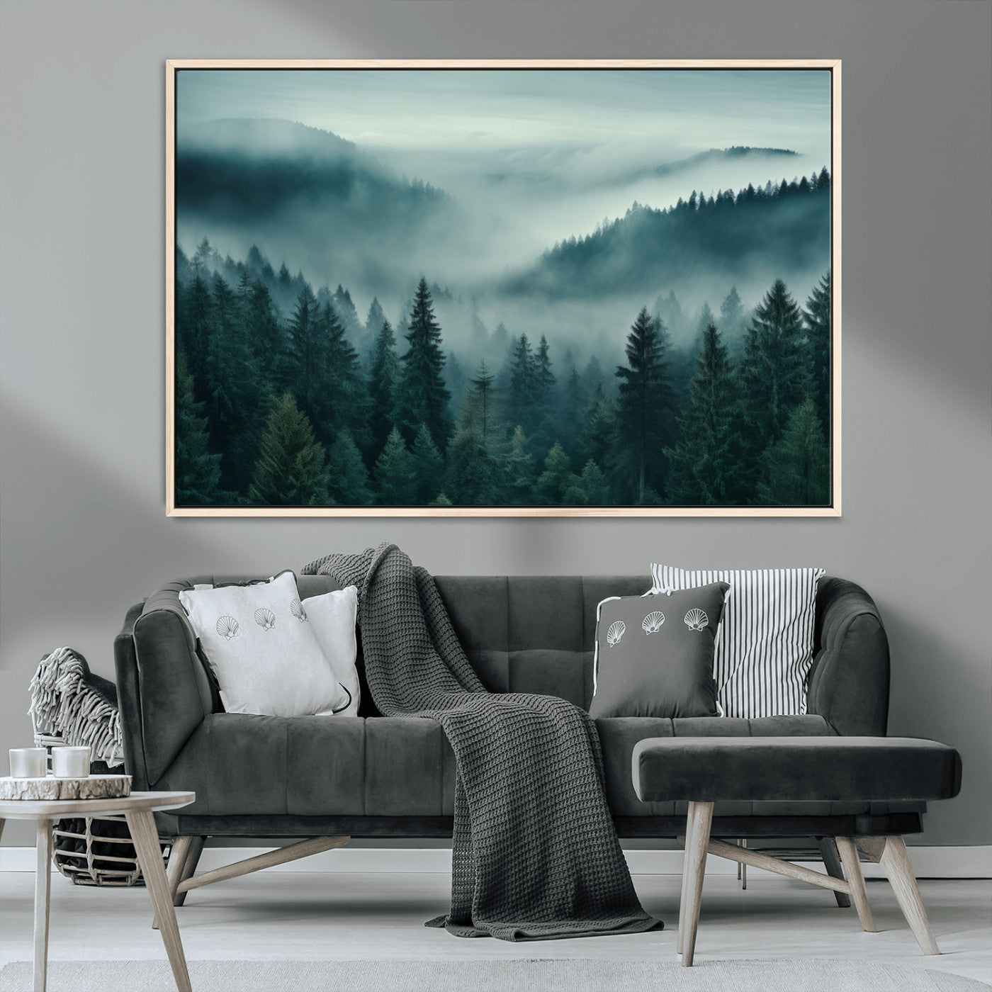 -Captivating Misty Foggy Forest Wall Art Premium Canvas Print
