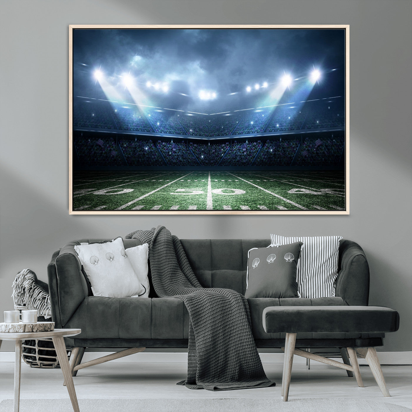 74741-MGV-CV-36X24-American Football Stadium Wall Art Canvas, American Football Stadium Canvas Print