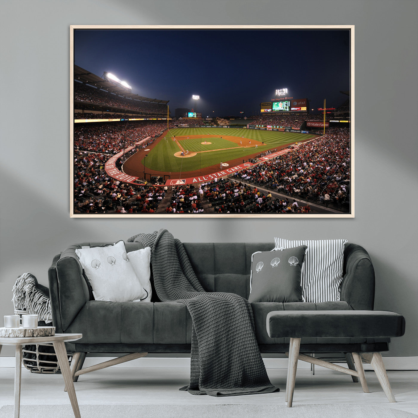88896-MGV-CV-36X24-Los Angeles Angels Baseball Team Print - Anaheim Angel Stadium Wall Art Canvas Print