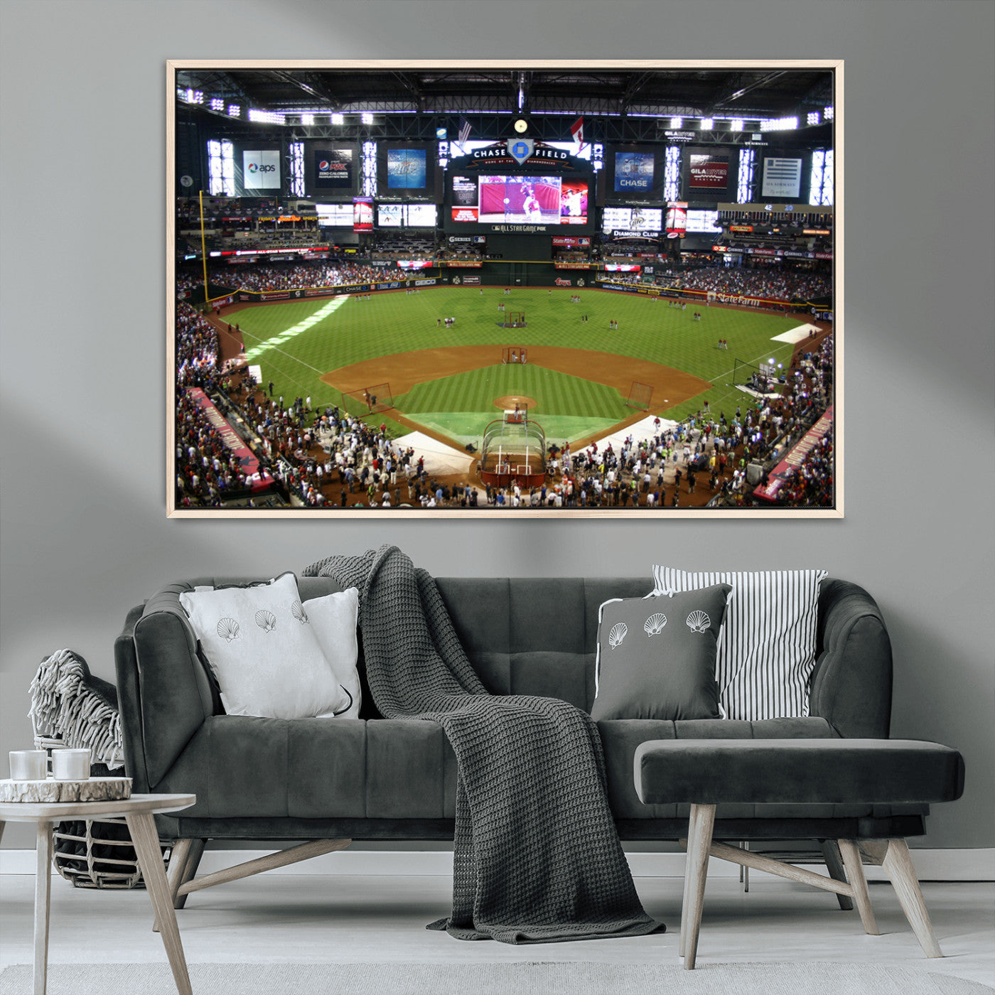 91630-MGV-CV-36X24-Arizona Diamondbacks Baseball Team Print - Phoenix Chase Field Baseball Stadium Wall Art Canvas