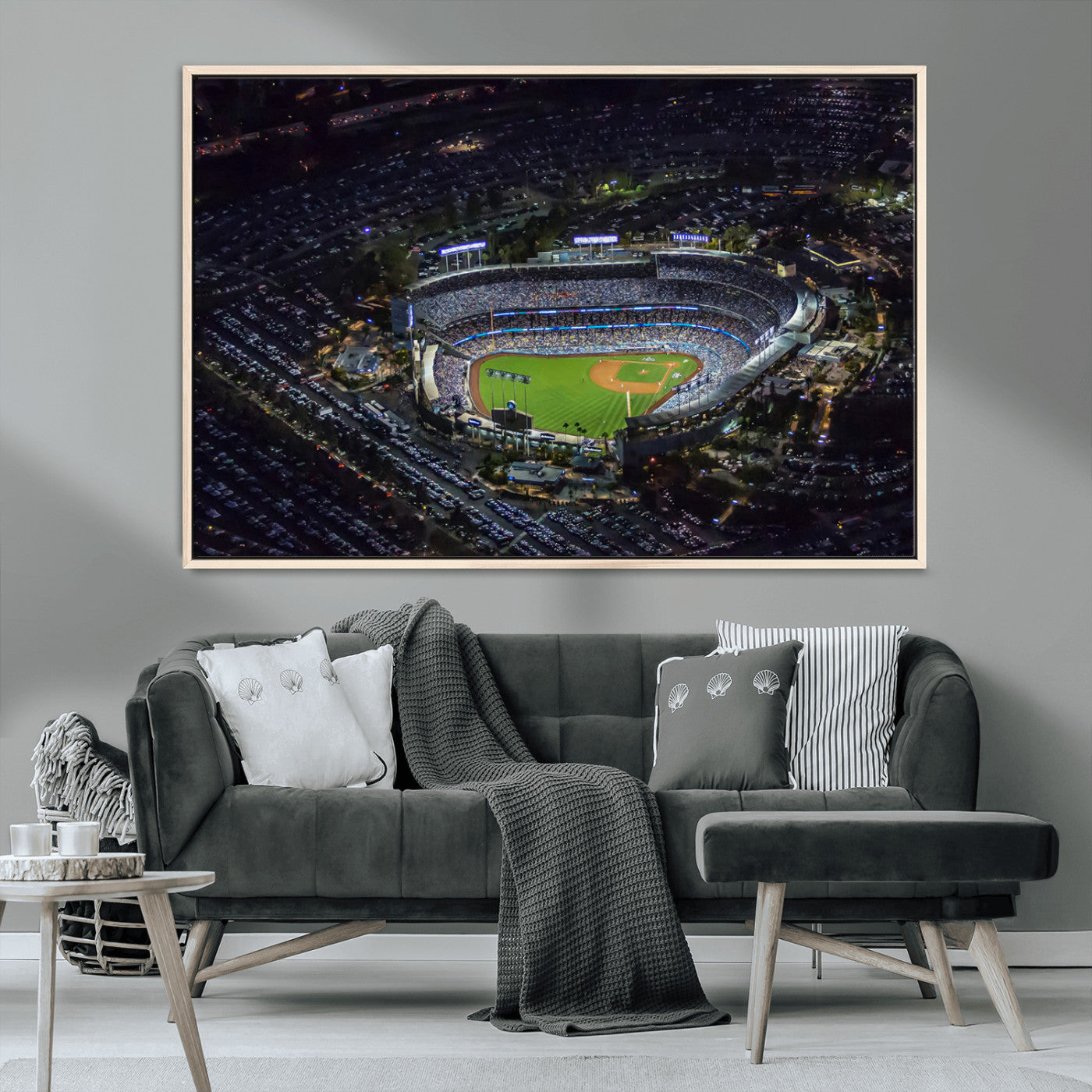 20932-MGV-CV-36X24-Los Angeles Dodgers Dodger Stadium Wall Art Canvas Print - MLB Baseball Stadium