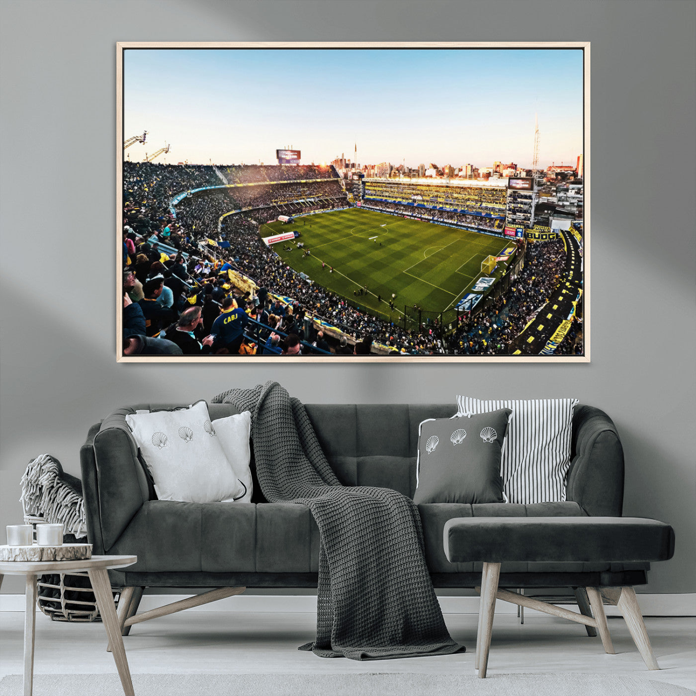 50105-MGV-CV-36X24-Boca Juniors Soccer Team Print - Buenos Aires Bombonera Stadium Wall Art Canvas Print