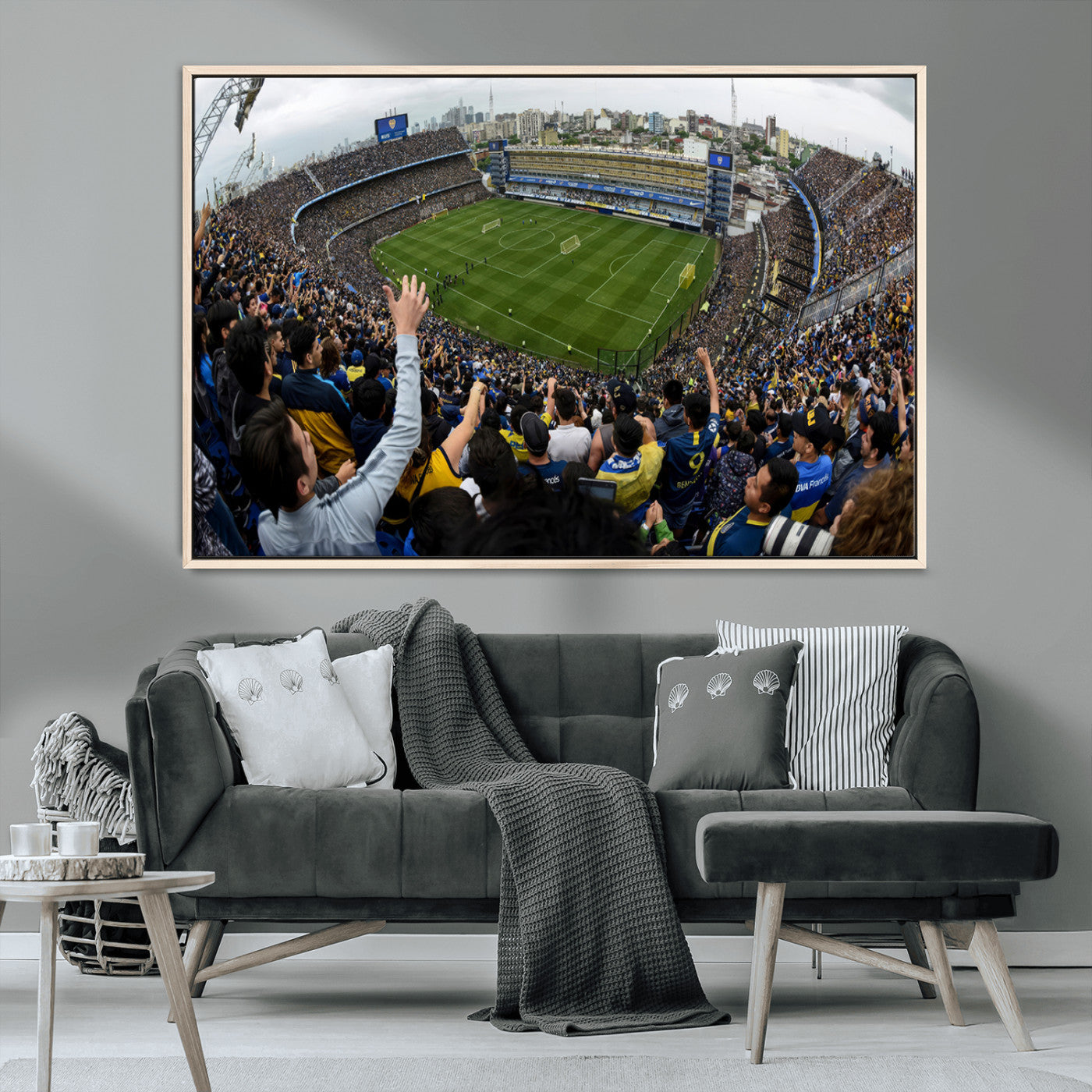 23173-MGV-CV-36X24-Boca Juniors Soccer Team Print - Buenos Aires Bombonera Stadium Wall Art Canvas Print