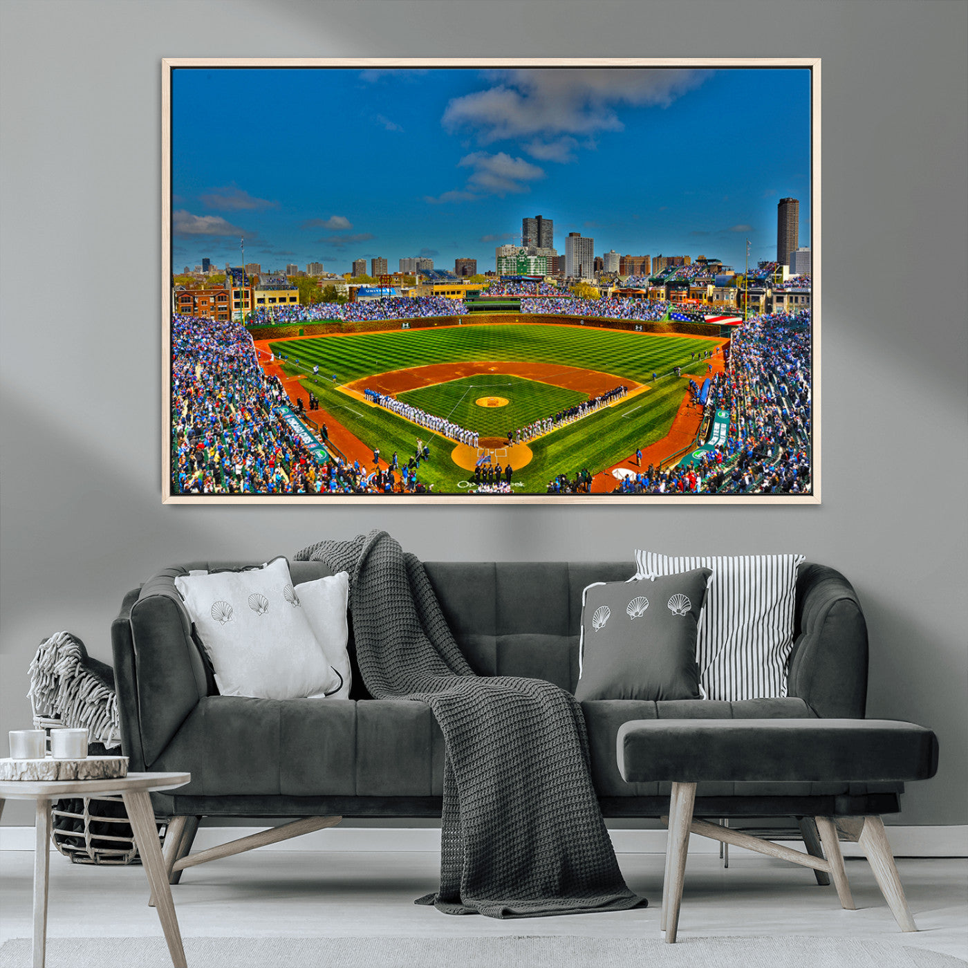 -Wrigley Field Chicago Cubs Canvas Wall Art - Iconic Baseball Stadium Print for Sports Lovers - Ready