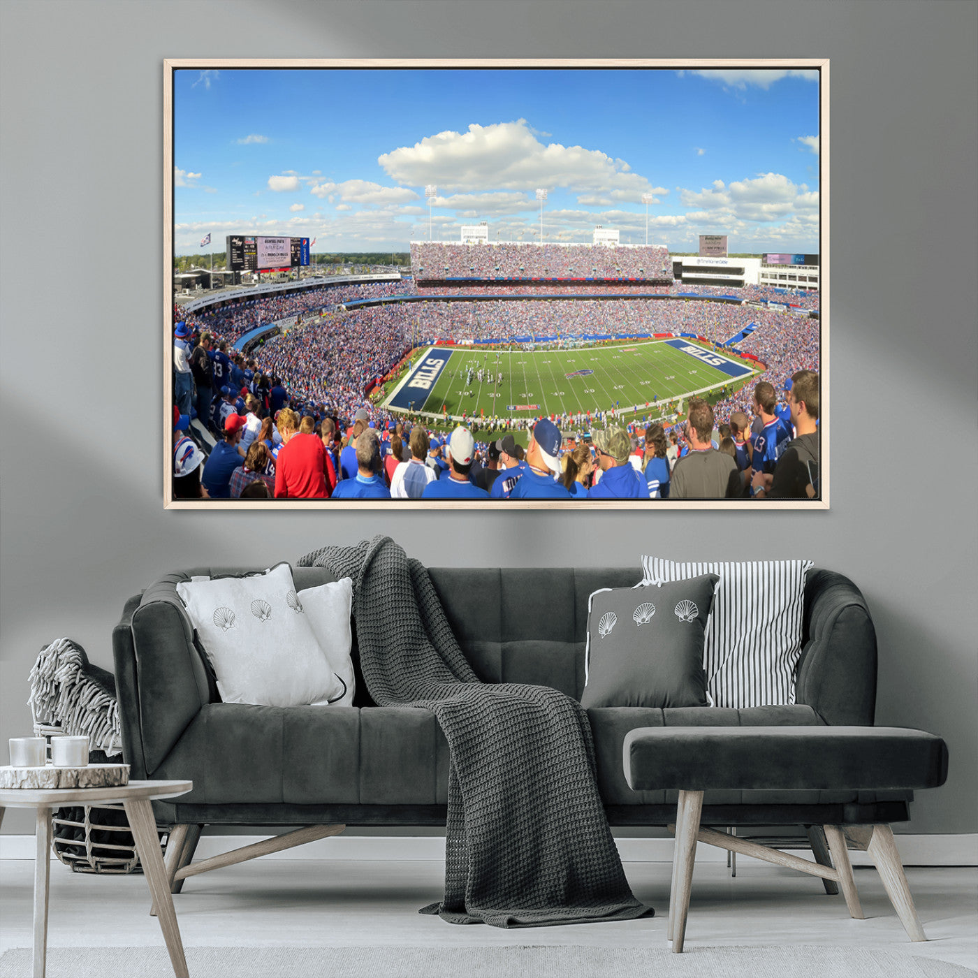 35302-MGV-CV-36X24-Buffalo Bills NFL Football Team Print - Buffalo Highmark Stadium Wall Art Canvas Print