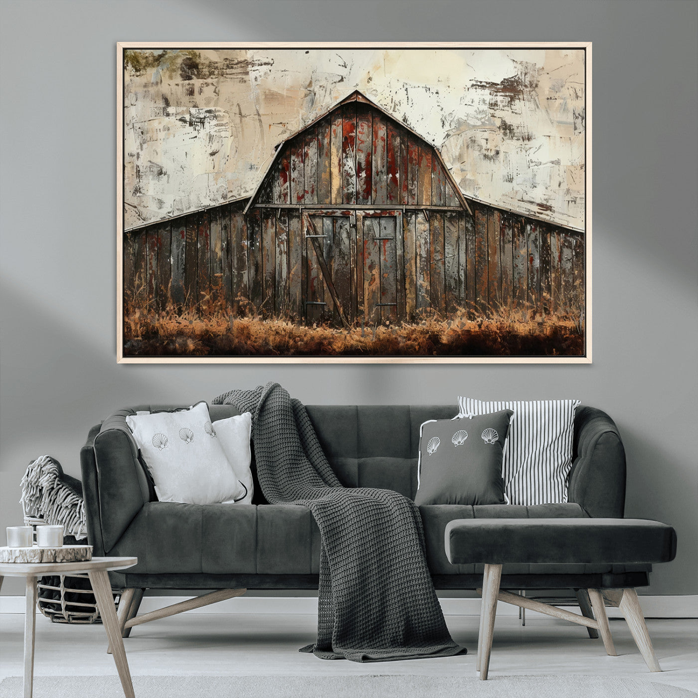 -Rustic Barn Wall Art | Farmhouse Wall Decor Canvas Print | Ready to Hang Barn Decor for Cabin or