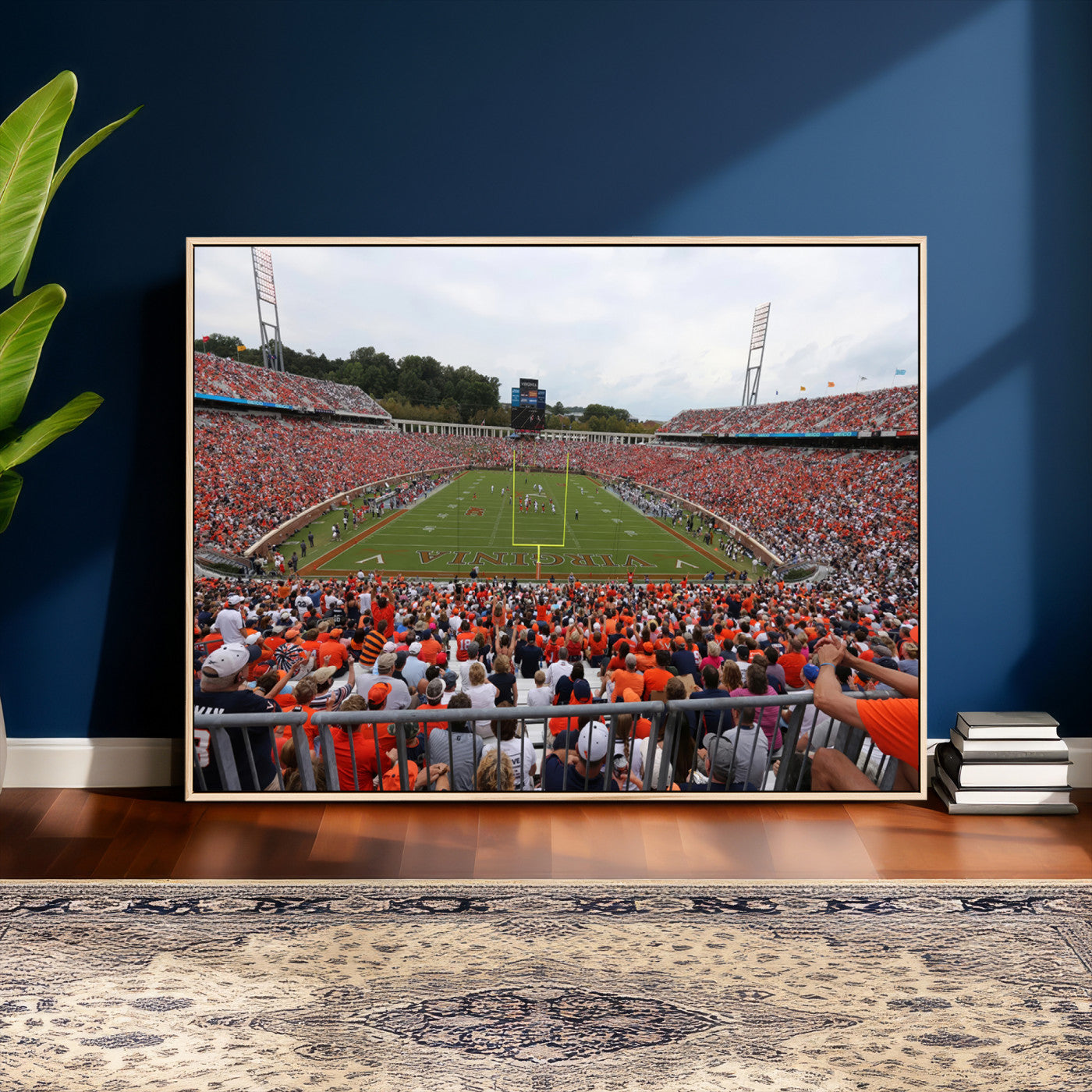 63606-MGV-CV-36X24 - Virginia Cavaliers Football Team Print - Charlottesville Scott Stadium Print Wall Art Canvas