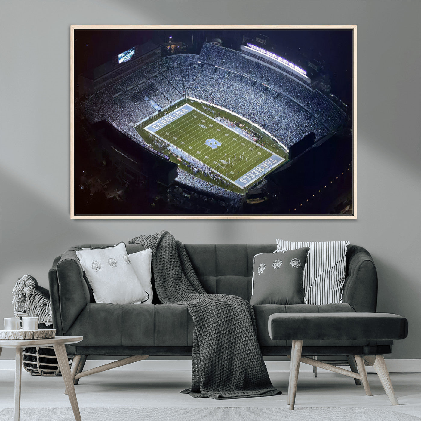 88375-MGV-CV-36X24-University of North Carolina Tar Heels Football Team Print - Chapel Hill Kenan Memorial Stadium