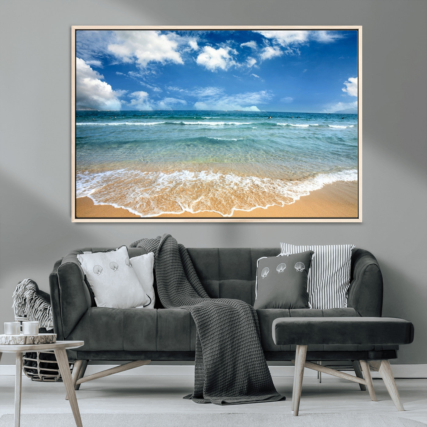 -Sea View From the Beach Canvas Print