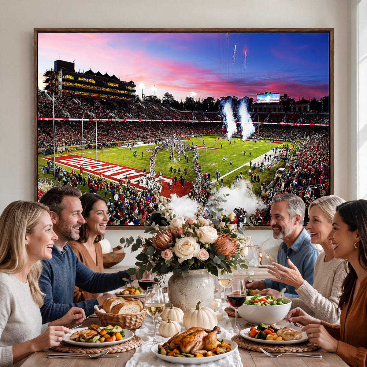 25557-PAN-FL-20X10 - Stanford University Cardinal Football Team Print - Stanford Stadium Wall Art Canvas Print