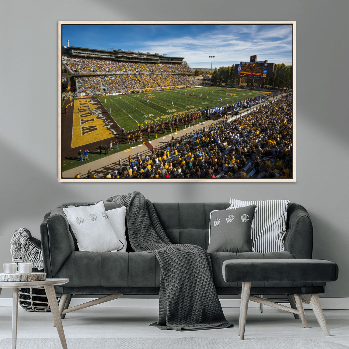 -University of Wyoming Cowboys Football Team Print - Laramie Jonah Field War Memorial Stadium Wall