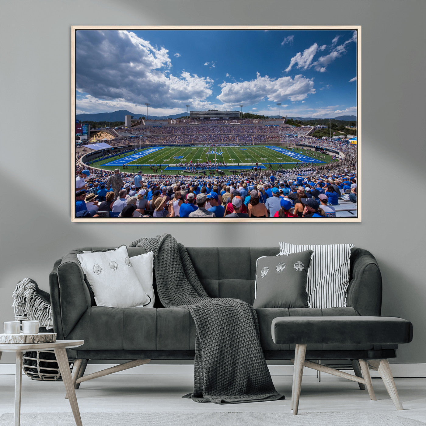 59281-MGV-FC-36X24_Natural-Air Force Falcons Football Team Print - Colorado Springs Falcon Stadium Wall Art Canvas Print