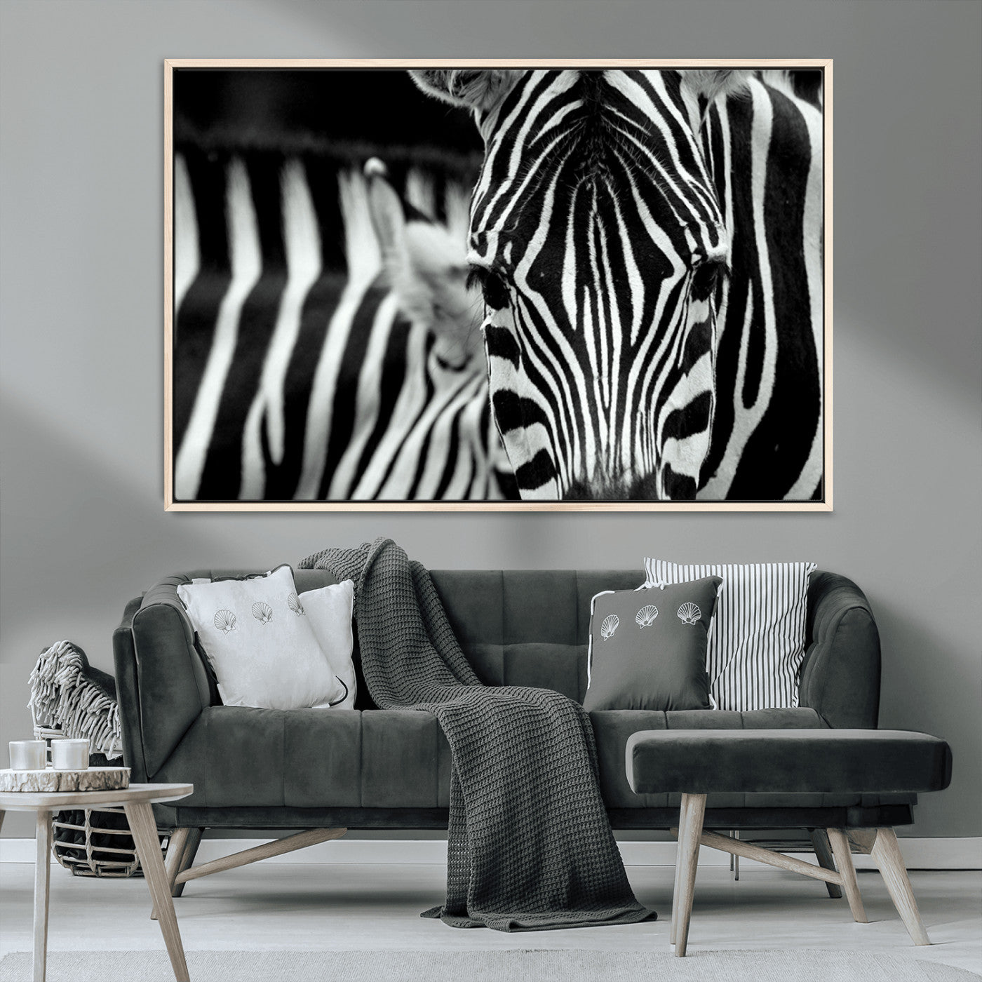 MGV-FC-36X24 - Large Wall Art Close Taken Zebra Canvas Print