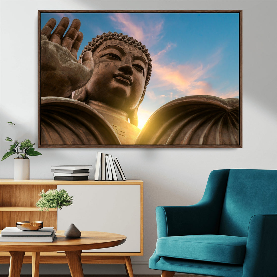 Buddha Statue and Daylight Wall Art, Buddha Statue Wall Art Canvas Print