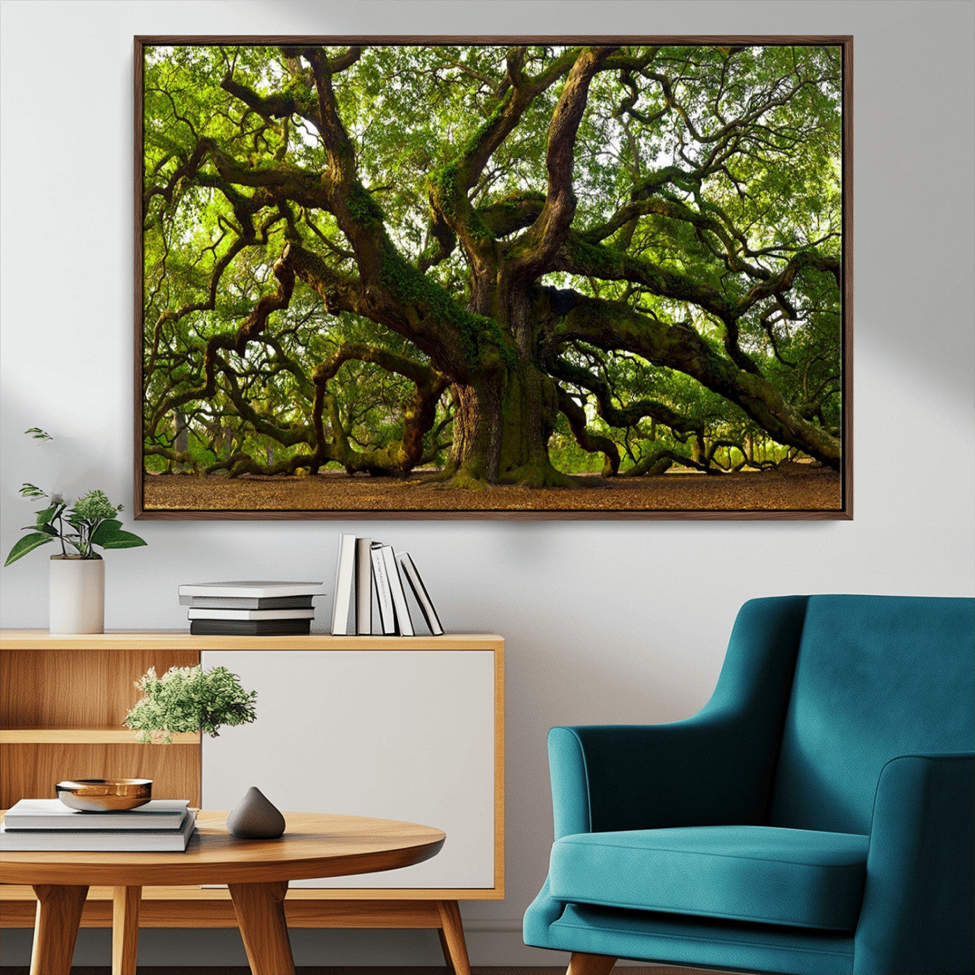 29407-MGV-CV-36X24-Angel Oak Tree Wall Art Canvas Print | Forest Tree Nature Photography Print on Canvas | Large