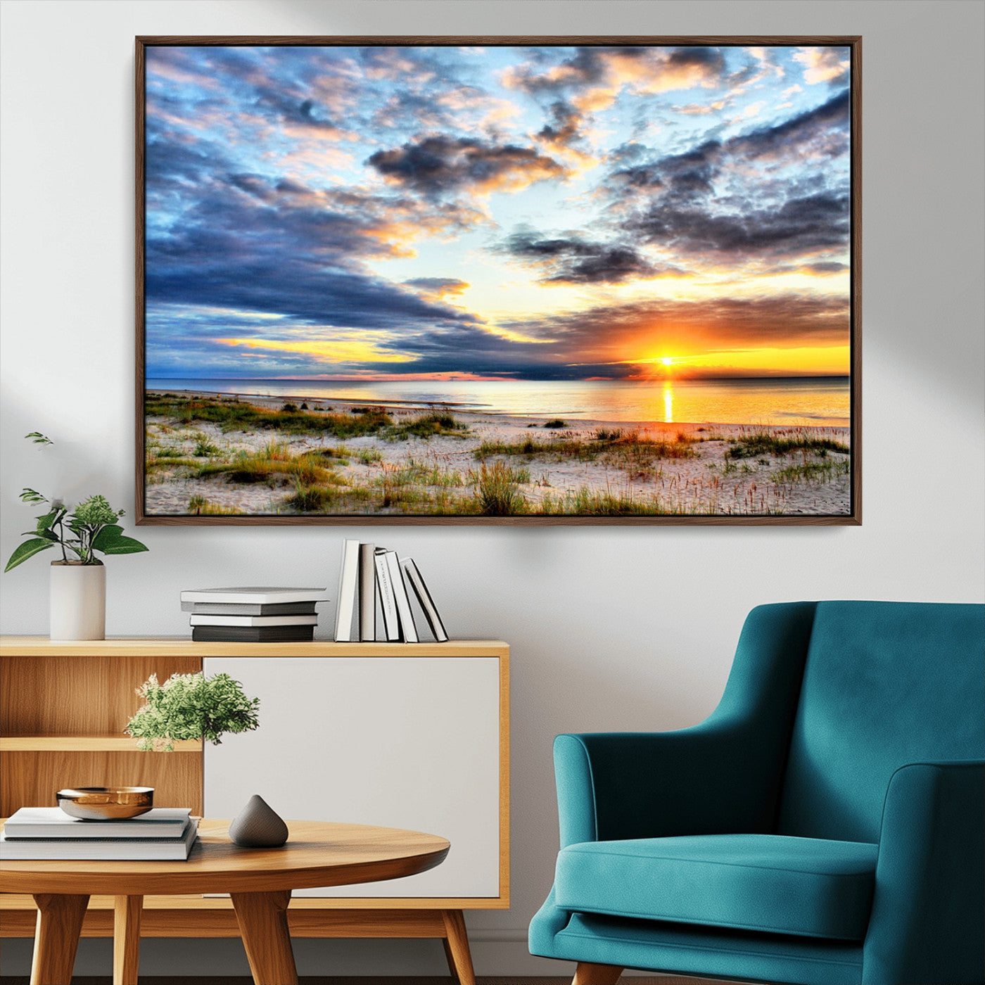 -Sunset On The Ocean Wall Art Canvas Print
