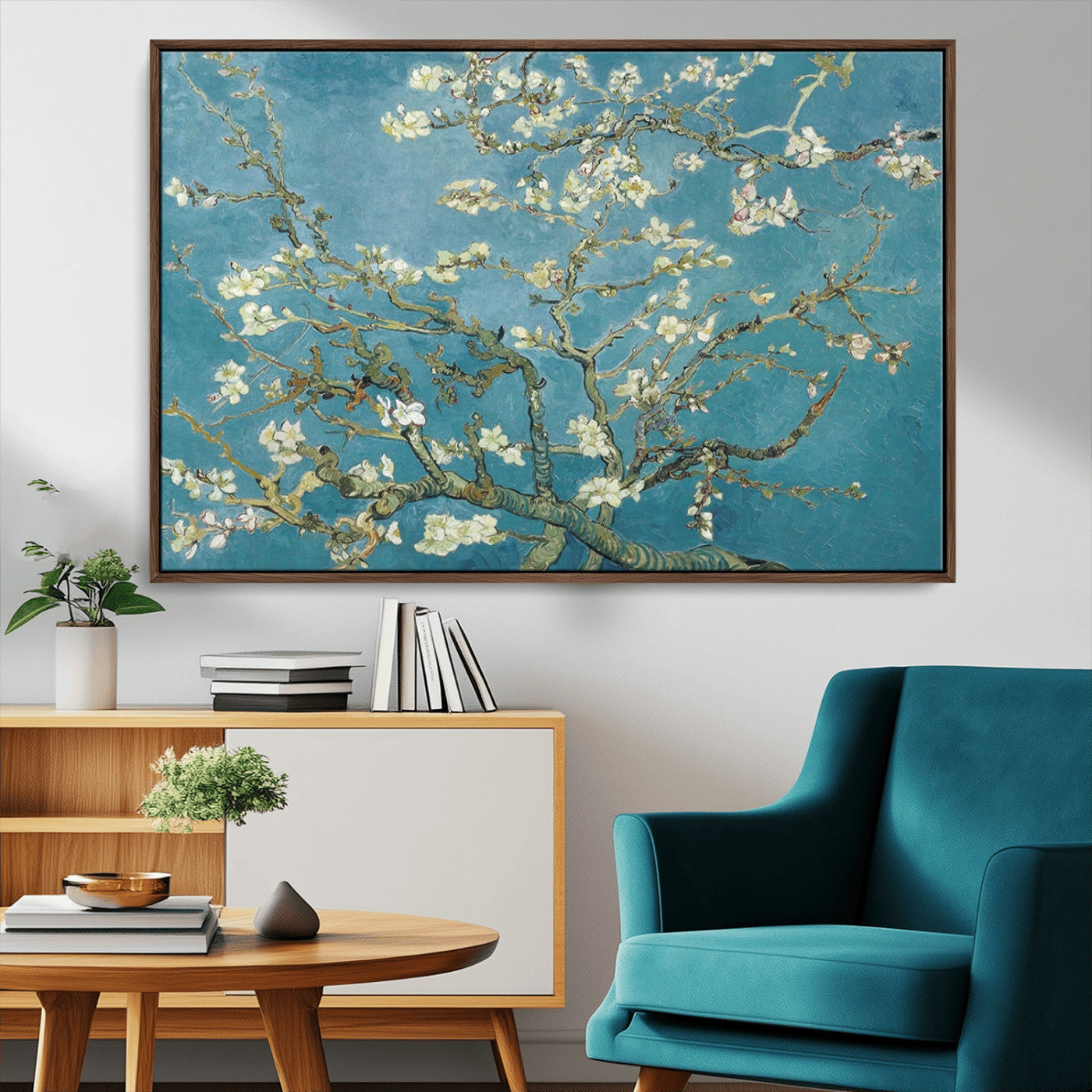 65607-MGV-CV-36X24-Vincent Van Gogh's Almond Blossom Abstract Wall Art Canvas, Van Gogh Almond Blossom Canvas Print