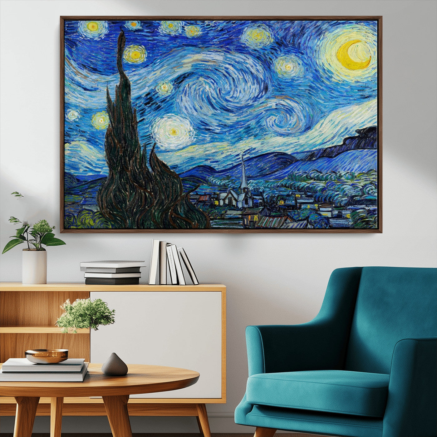 39177-MGV-CV-36X24-Vincent Van Gogh The Starry Night Abstract Wall Art Canvas Print