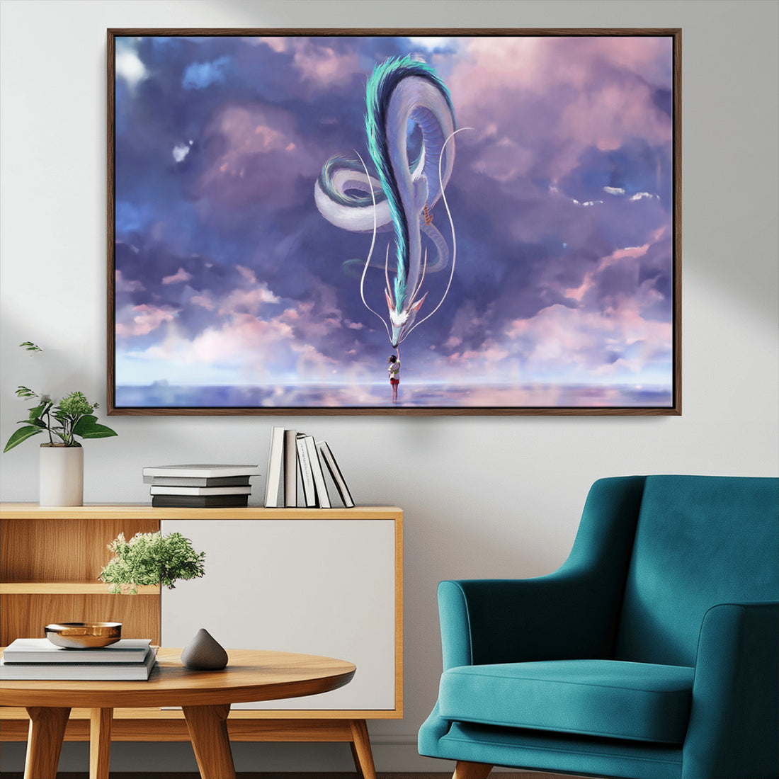 Spirited Away Haku and Chihiro Canvas Print, Anime Lover, Hayao Miyazaki Studio Ghibli