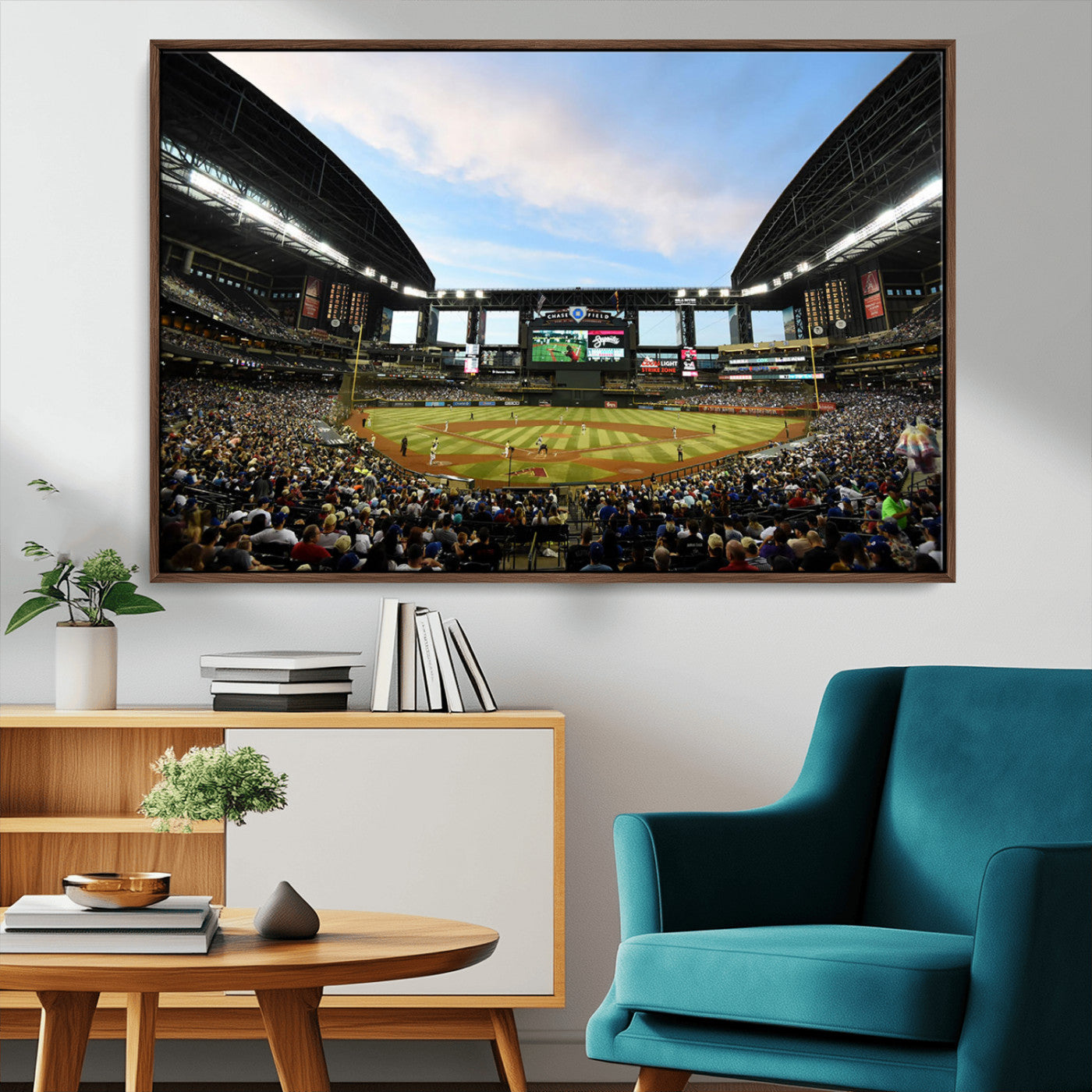 92672-MGV-CV-36X24-Arizona Diamondbacks Team Print - Phoenix Chase Field Stadium Wall Art Canvas Print