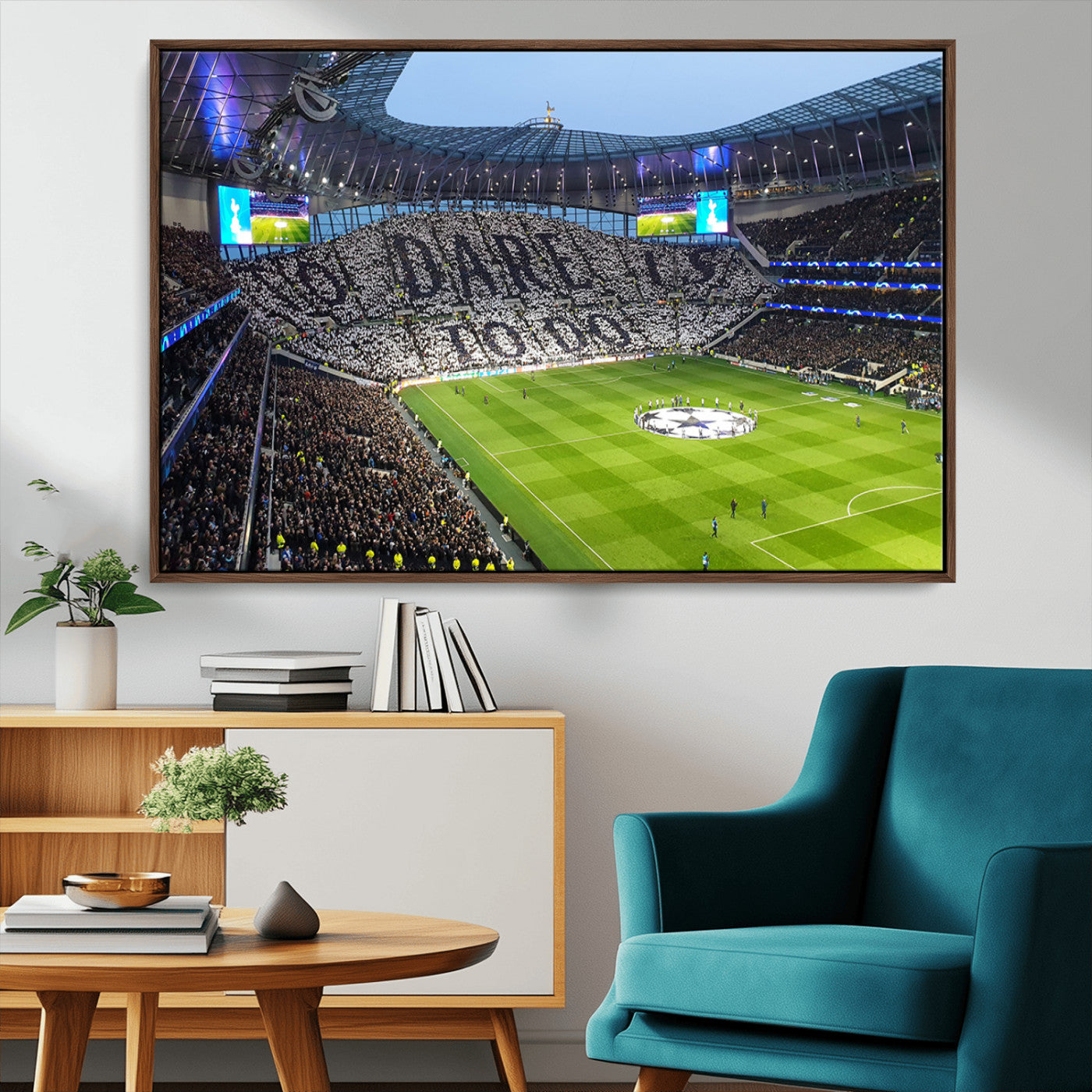 -Tottenham Hotspur Stadium Canvas Print, Match Day Triple Canvas Wall Art - Premier League Football