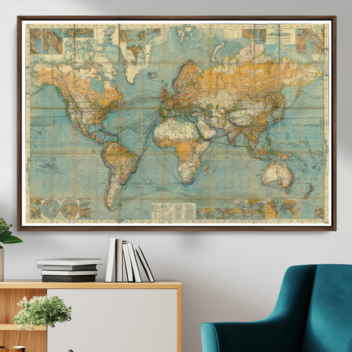 Push Pin World Map Canvas Print – Travel Tracker Wall Art for Couples ...