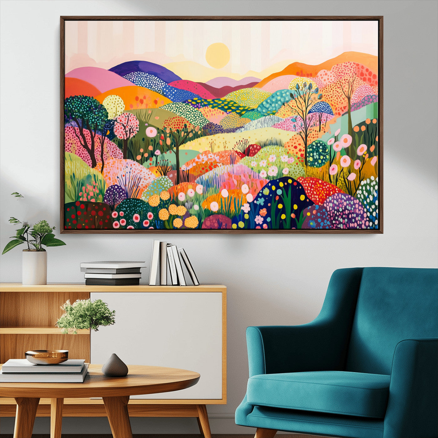 63198-MGV-CV-36X24-Yayoi Kusama 1986 Wall Art Print – Yayoi Kusama Wabi Sabi Japanese Wall Art Print - Vibrant Abstract