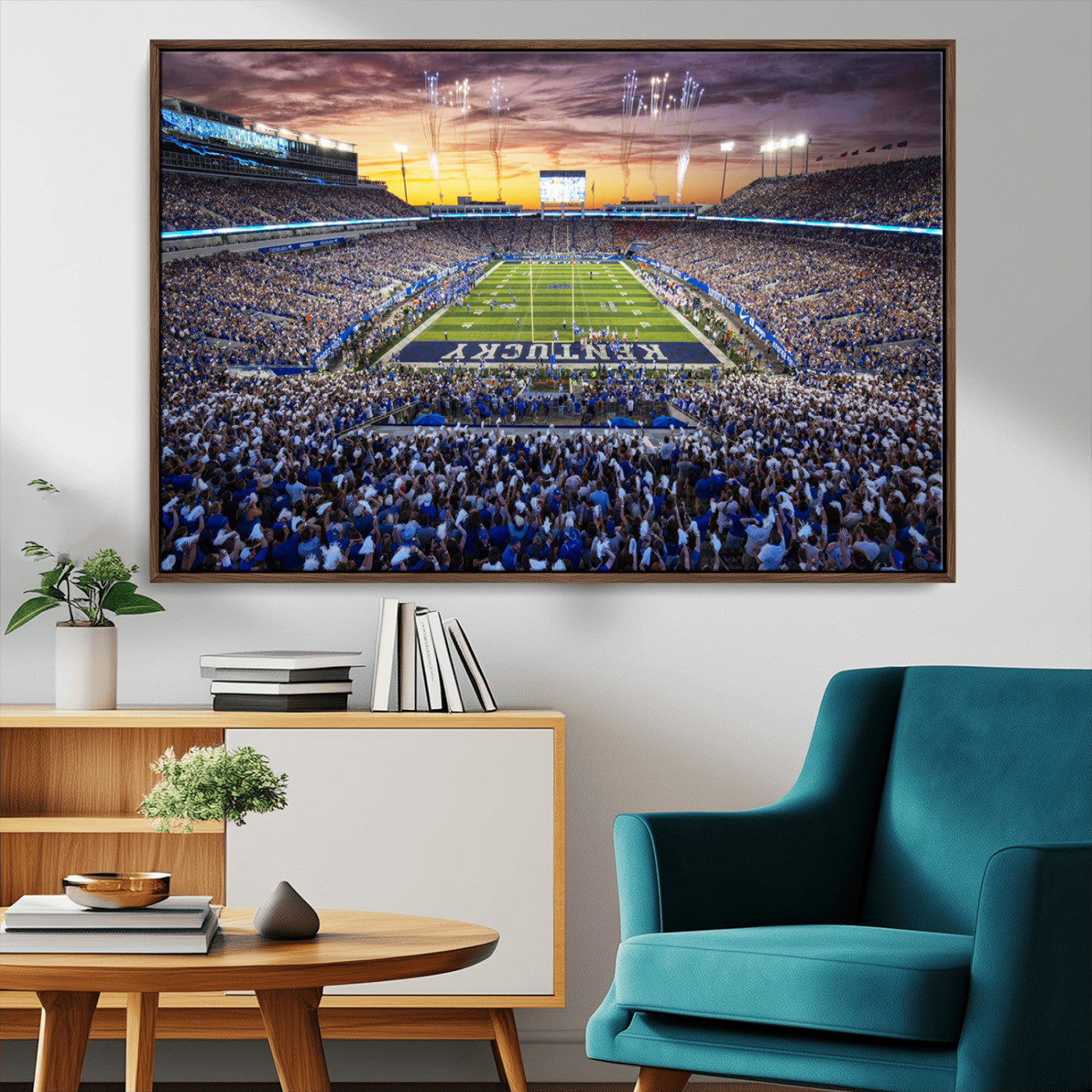 78524-MGV-CV-36X24-Kroger Field Wall Art Print - Kentucky Stadium Wall Art Print - Sunset Football Stadium Wall Decor -