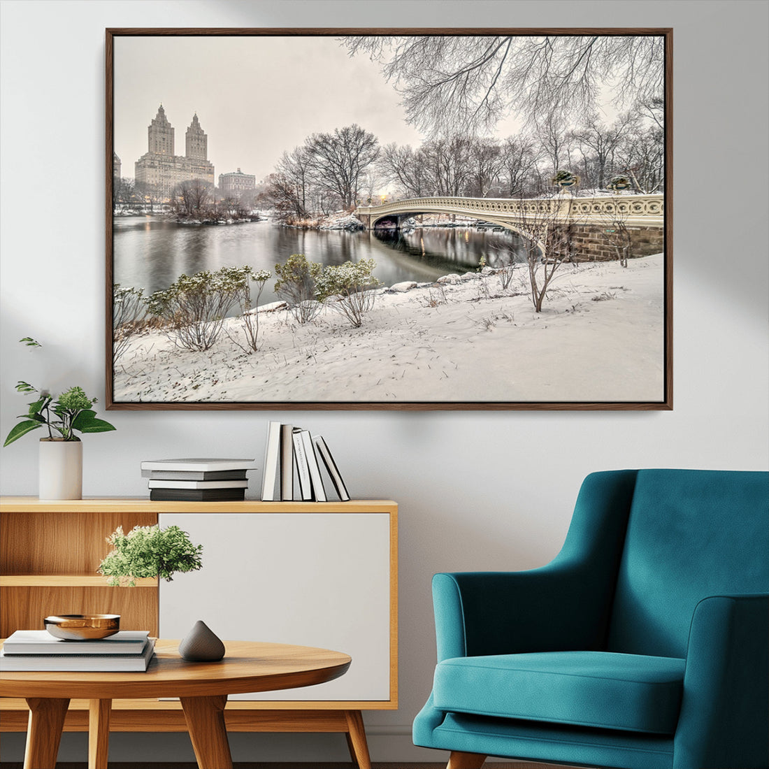 The Bow Bridge in Central Park Canvas Print, The Bow Bridge Canvas Wall Art