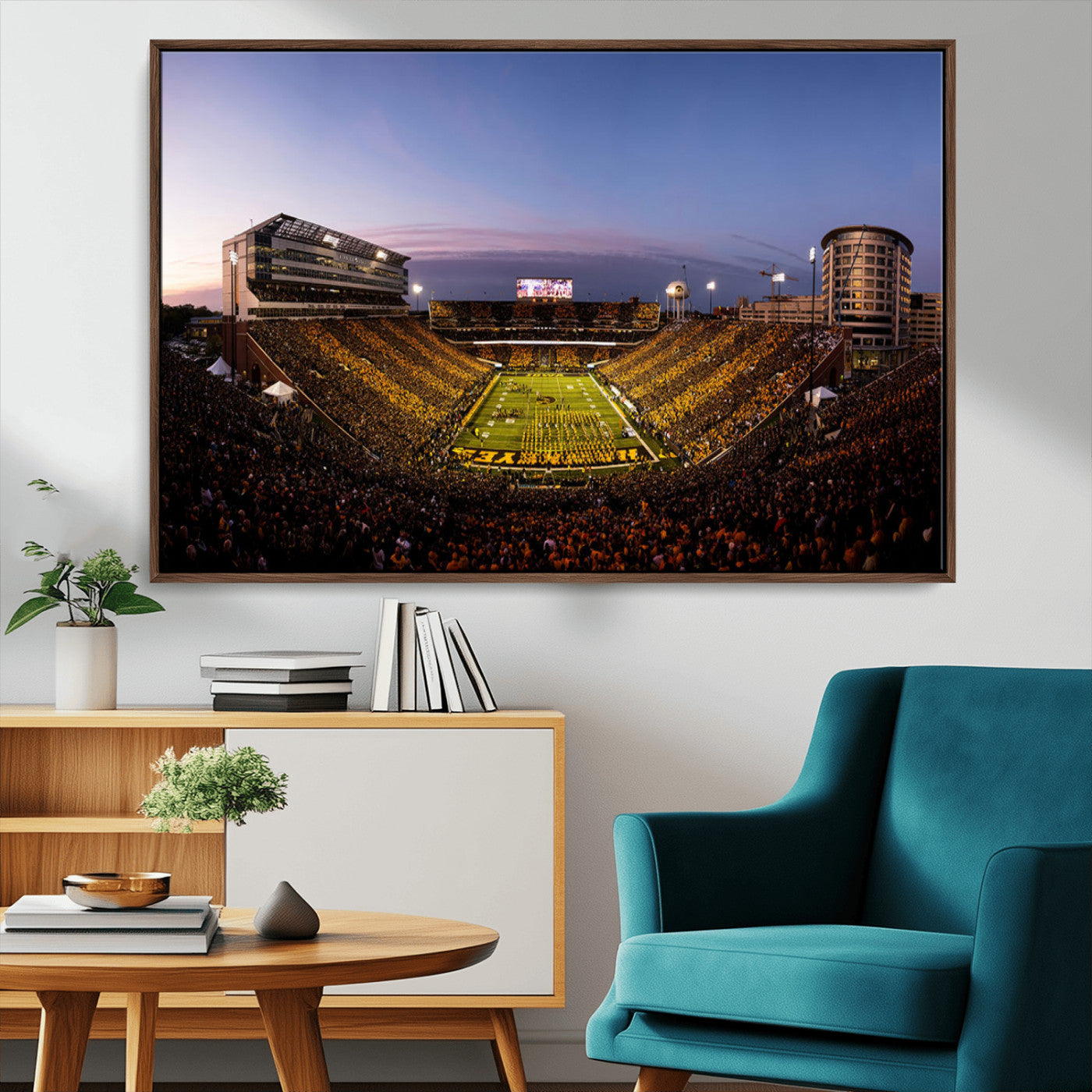 82557-MGV-CV-36X24-Iowa Hawkeyes Kinnick Stadium Wall Art Canvas Print, Framed Iowa Hawkeyes Kinnick Stadium Canvas