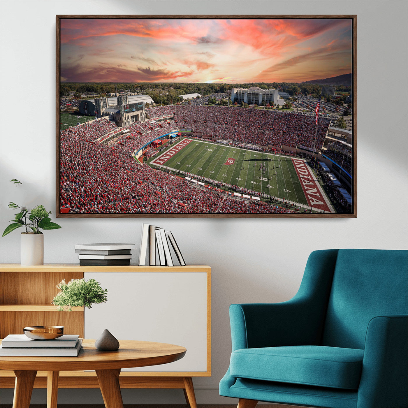 51135-MGV-CV-36X24-Indiana Memorial Stadium Wall Art Canvas Print, Framed Studium Canvas Art, Indiana Memorial Stadium