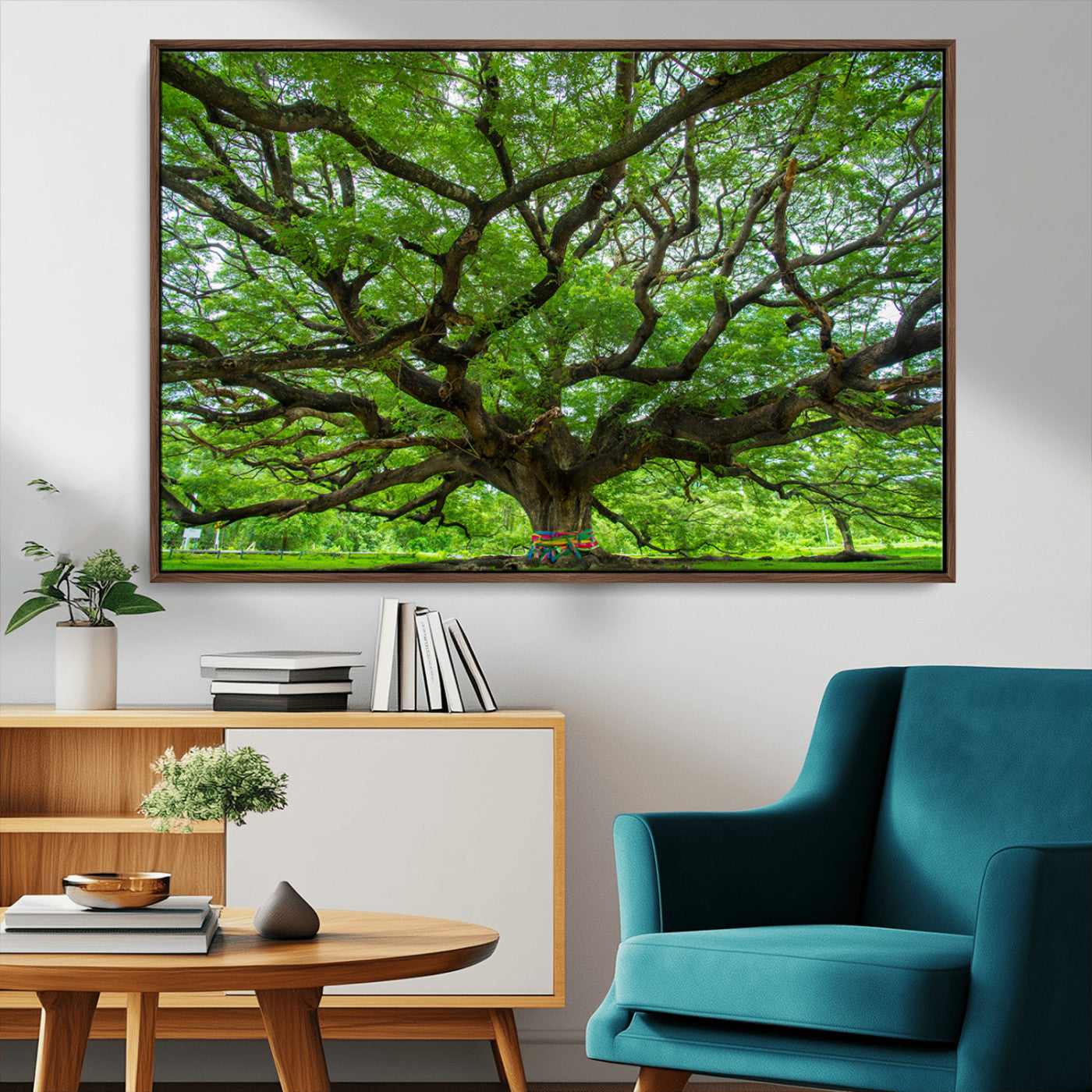 16118389-MGV-CV-36X24-Oak Tree Wall Art Print, Forest Canvas Wall Art for Home and Office, Framed Angel Oak Tree Canvas