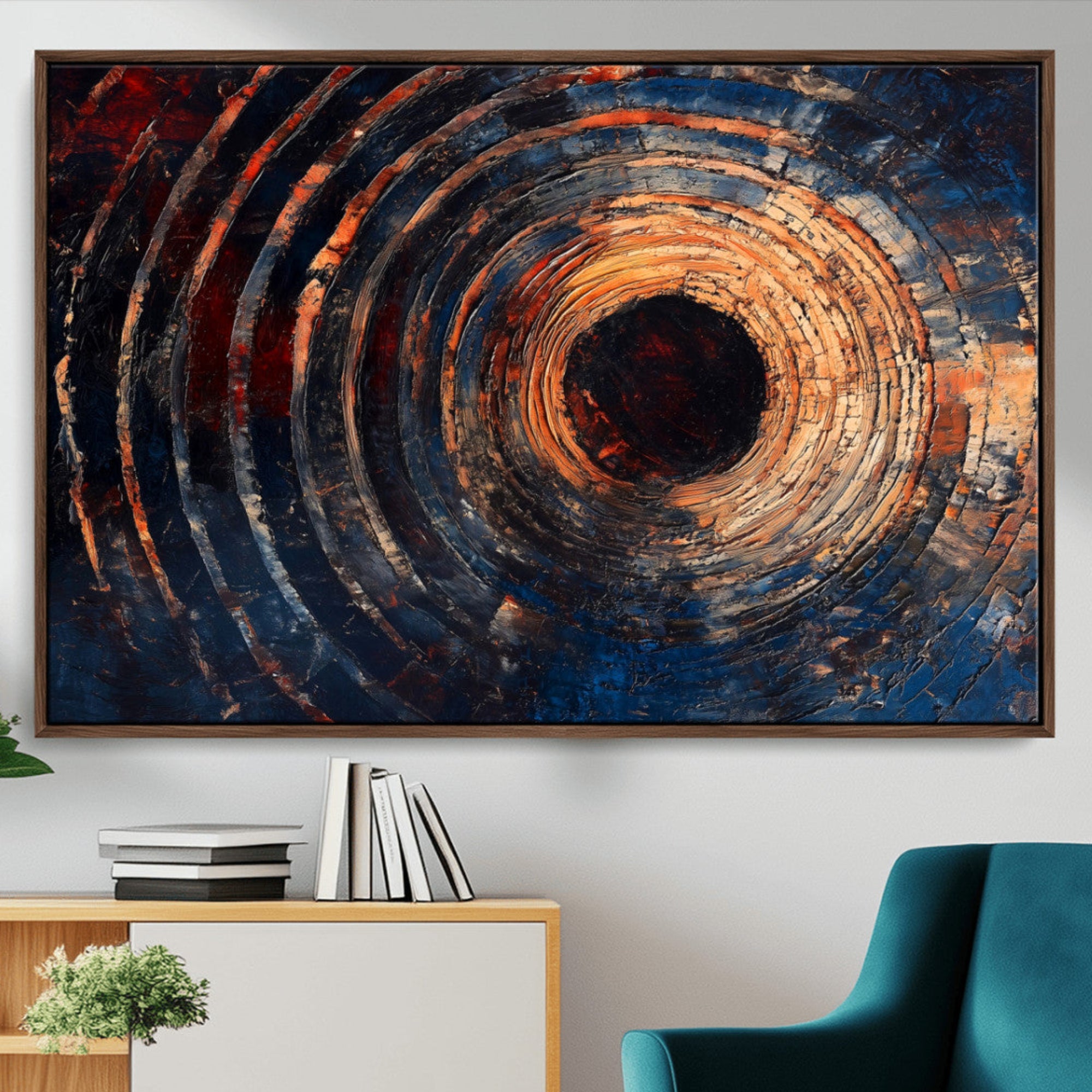 10017879-MGV-CV-36X24-Wood Tree Ring Wall Art Canvas Print – Framed Natural Wood Artwork, Rustic Tree Slice Perfect Decor for Home, Office