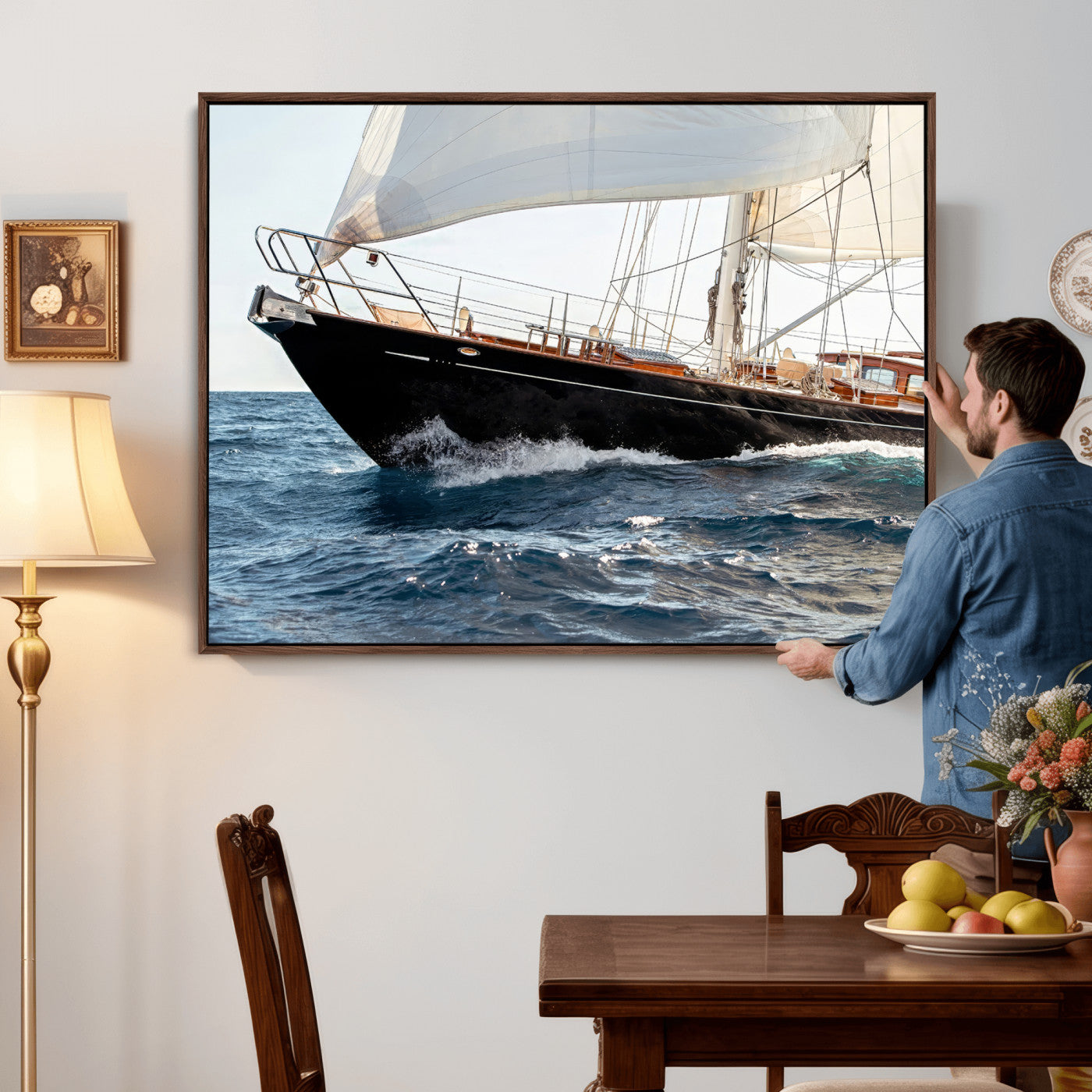 97168626-MGV-CV-36X24 - Boat Yacht Wall Art – Ocean Waves & Sailing Adventure Canvas Print, Nautical Elegance & Marine Journey for Living Room or Luxury Decor