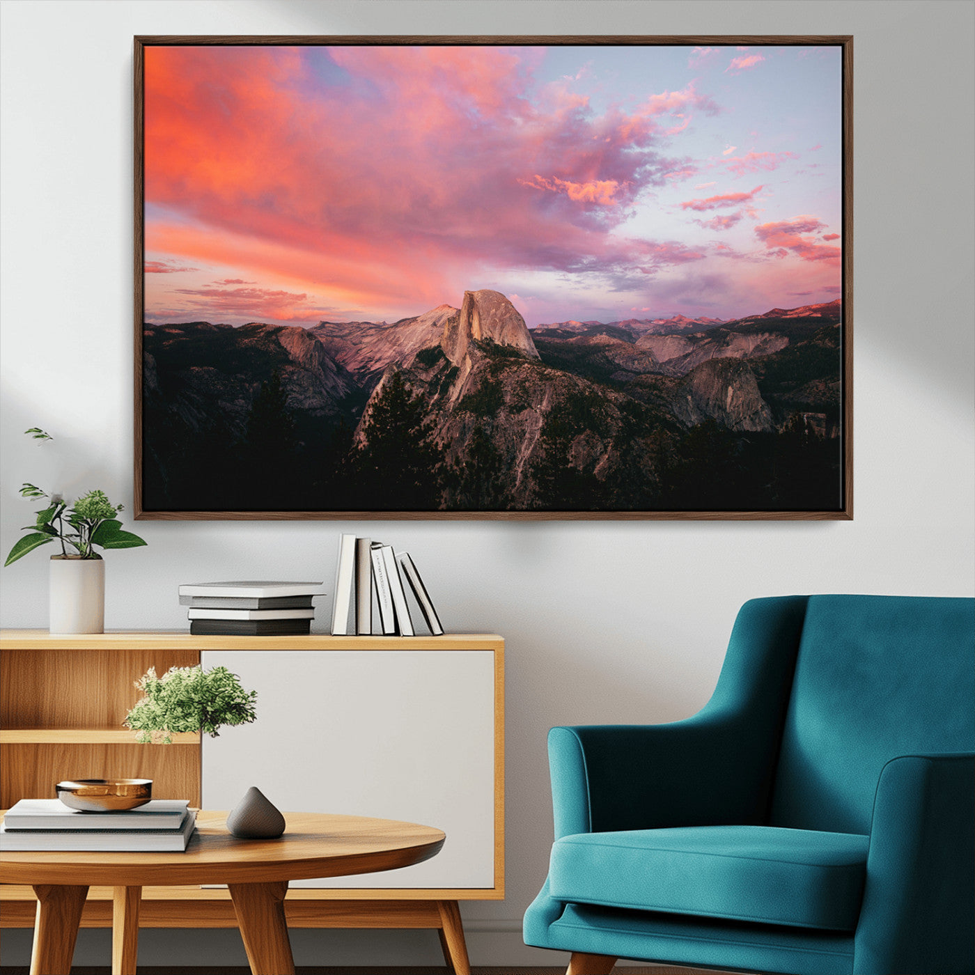 32786115-MGV-CV-36X24-Half Dome Wall Art Canvas Print – Framed Yosemite National Park Dramatic Sunset Adventurous Wilderness Artwork for Home, Office