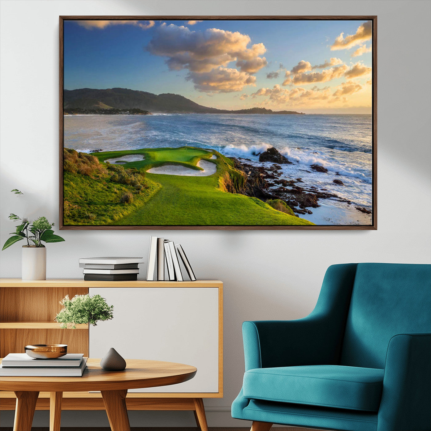 50107048-MGV-CV-36X24-Pebble Beach Golf Links Wall Art Canvas Print – Iconic Coastal Golf Course Artwork for Home, Office, Living Room