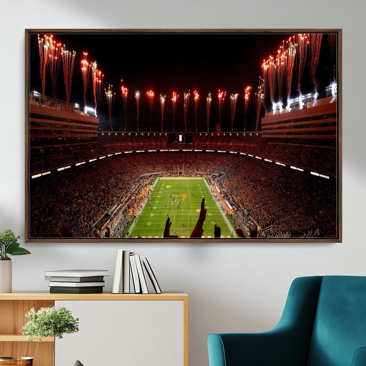 73358115-MGV-FC-36X24 - Tennessee Neyland Stadium Wall Art, Sports Arena Canvas Print, Panoramic Stadium Canvas Artwork for Home, Office