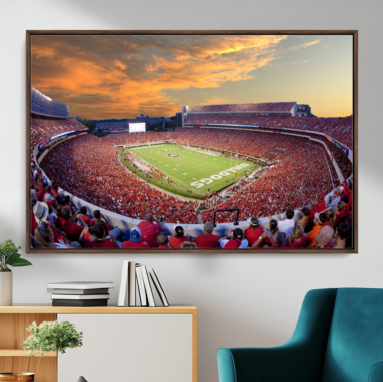 73680988-MGV-FC-36X24 - Dooley Stadium Wall Art, Sports Arena Canvas Print, Dooley Field Sanford Stadium Artwork for Home, Office
