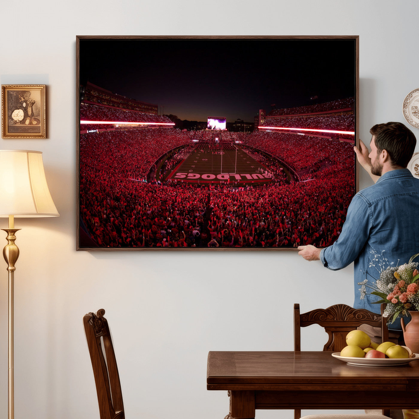 76277124-MGV-CV-36X24 - Sanford Stadium Wall Art Canvas Print – Georgia Bulldogs Football Artwork Print for Home, Office, and Sports Room Decor