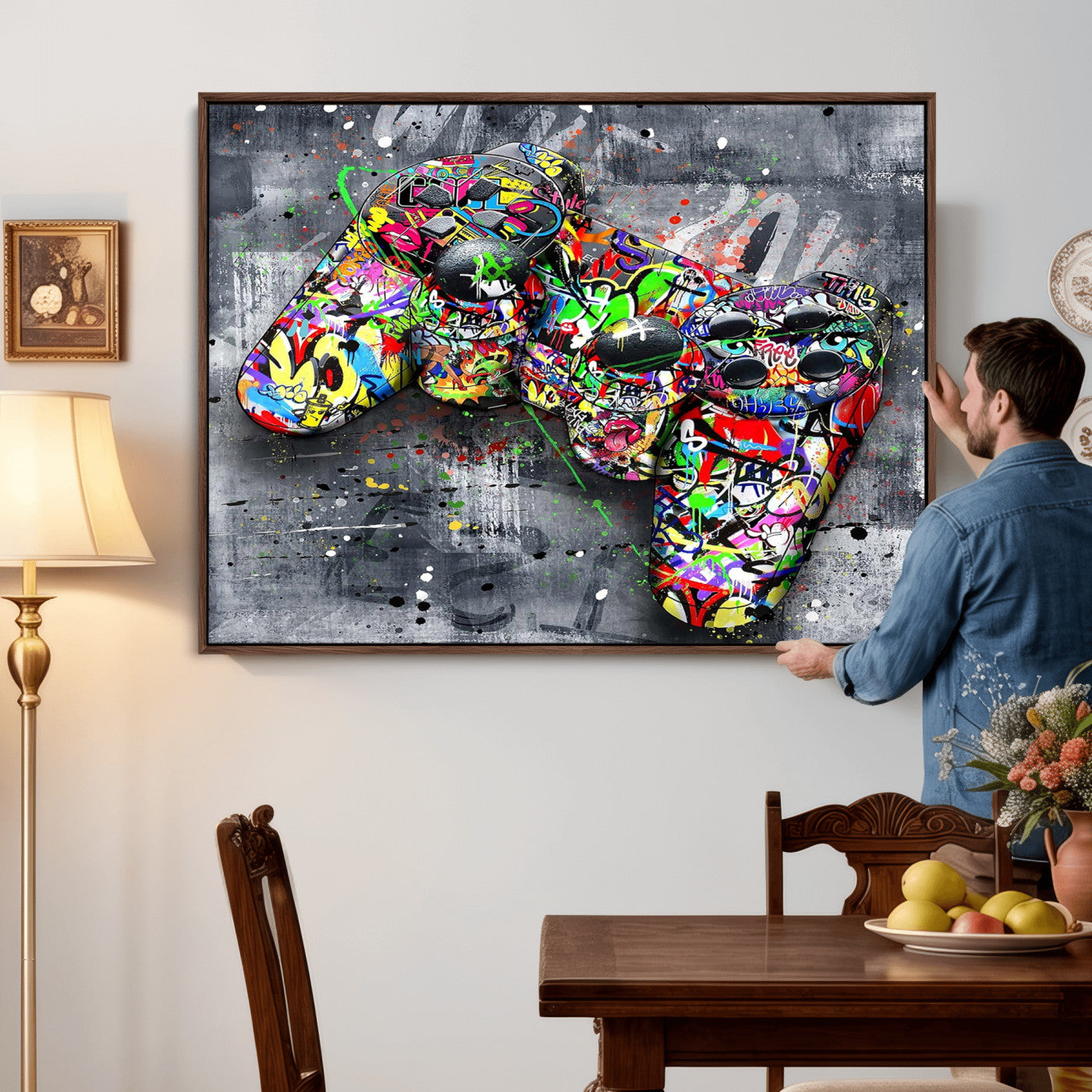 42929610-MGV-CV-36X24 - Graffiti Canvas Wall-Art For Bedroom - Gaming Wall Art For Teen Boys - Abstract Painting Pop Art Modern Home Wall Decor Ready to Hang