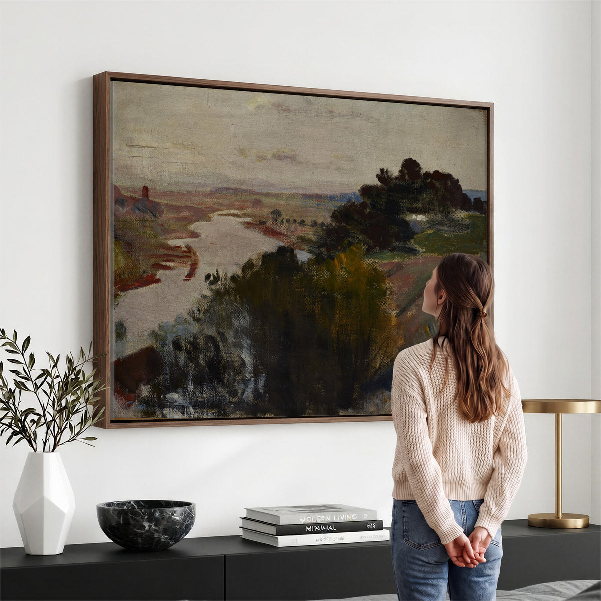 55507874-_Poster-30x20 - Jacek Malczewski Landscape at the Vistula Wall Art Canvas Print