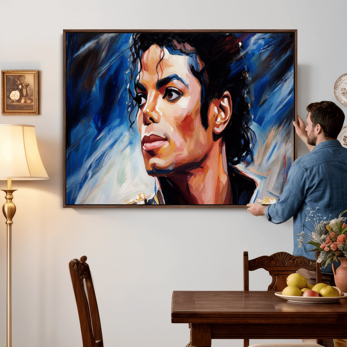 51466481-MGV-CV-36X24 - Abstract Michael Jackson Photo Wall Art Canvas Print
