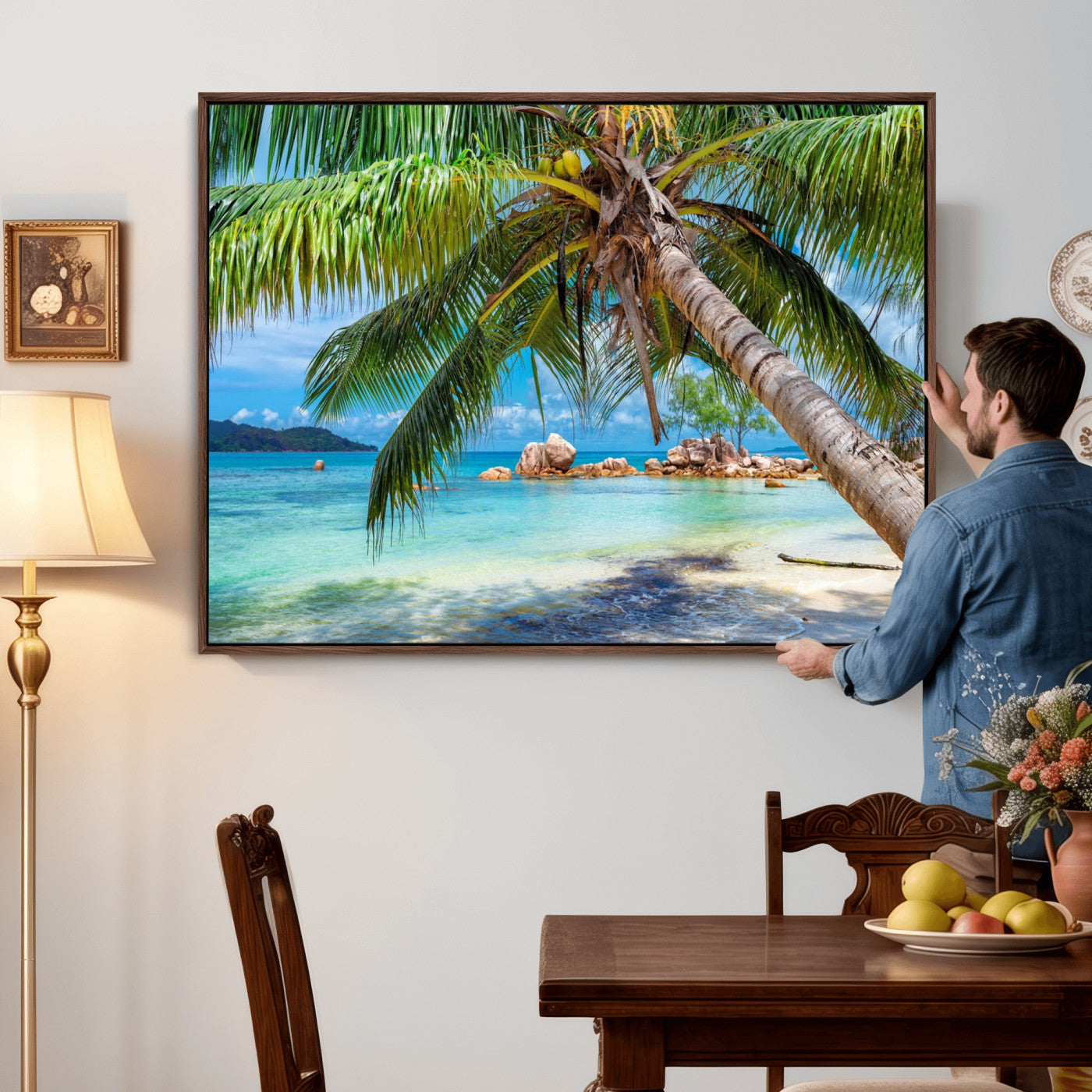 86824715-MGV-CV-36X24 - Seychelles Beach Canvas Wall Art - Anse Volbert Praslin Island Print
