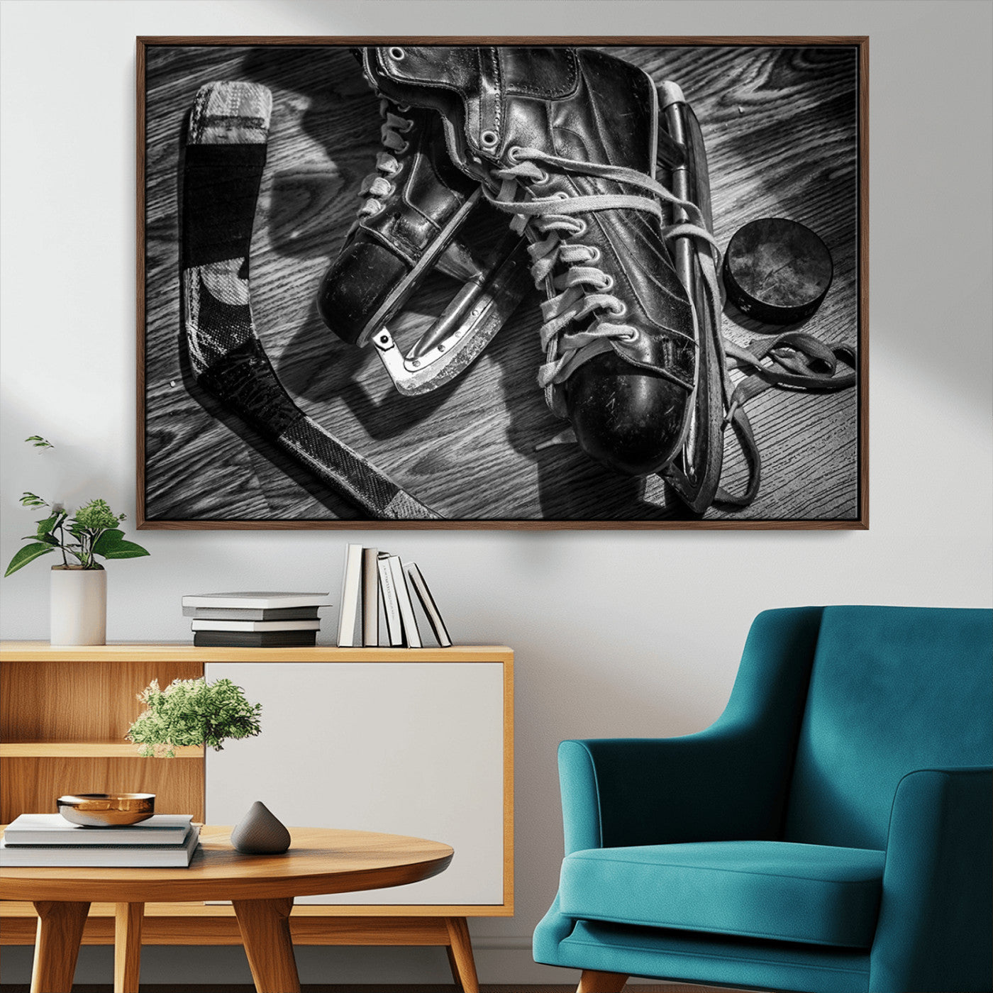 20553-MGV-CV-36X24-Old Pair of Mens Skates Wall Art Canvas, Men Skates Wall Art Print